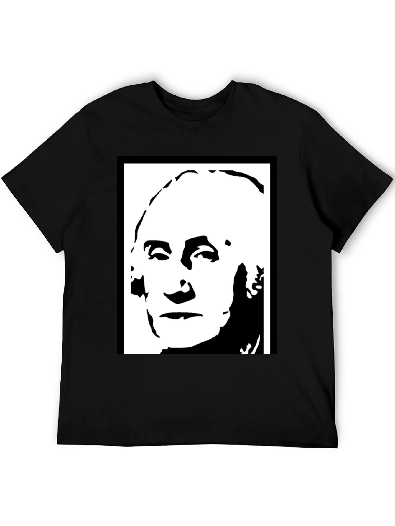 George Washington Graphic Tee - Black Cotton T-Shirt