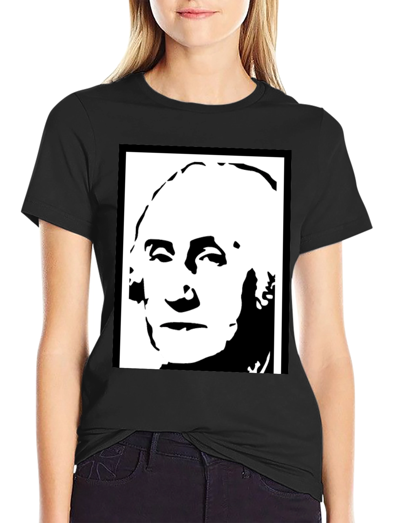 George Washington Graphic Tee - Black Cotton T-Shirt