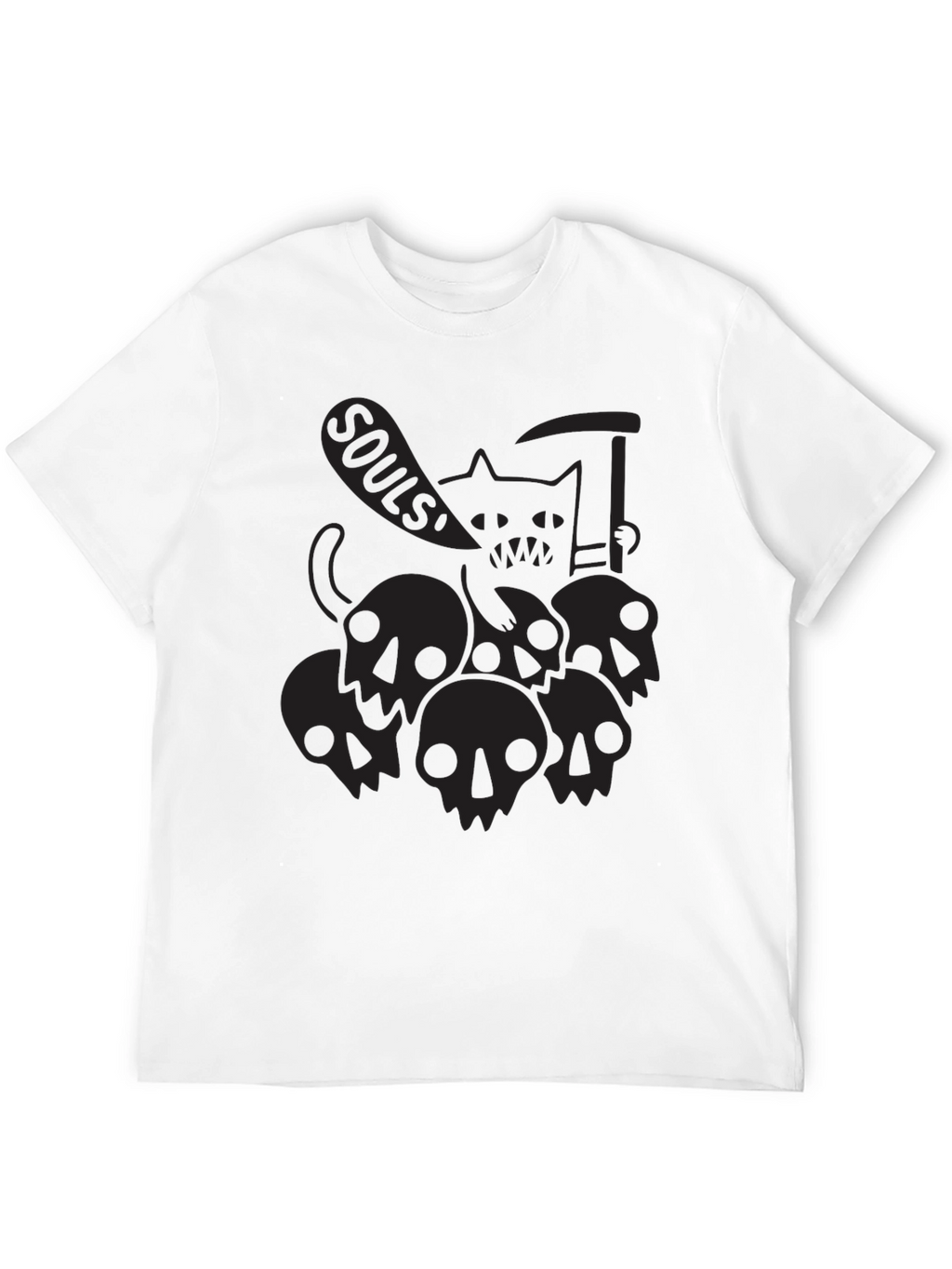 Grim Reaper Cat Black T-Shirt - Souls!