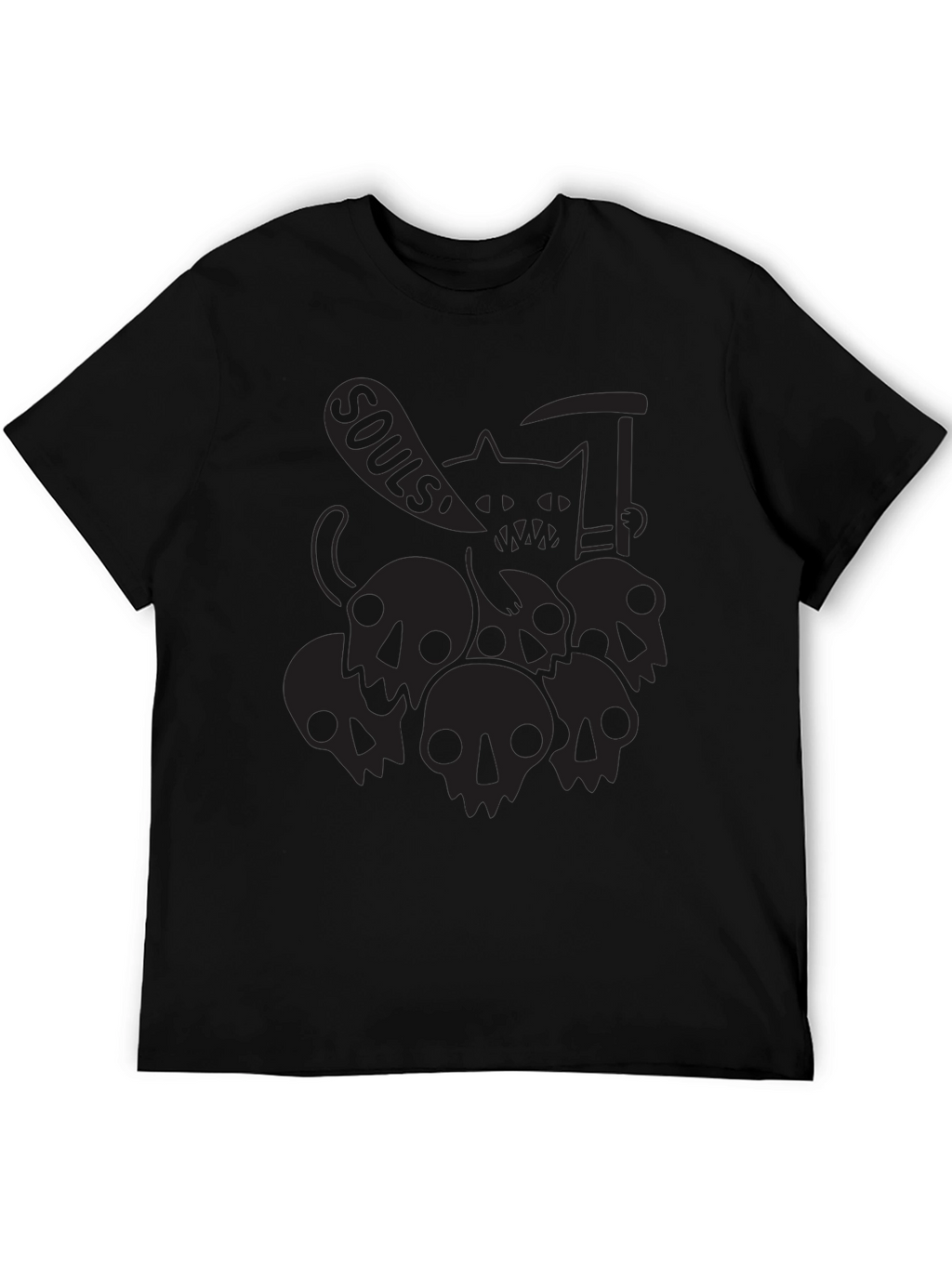 Grim Reaper Cat Black T-Shirt - Souls!