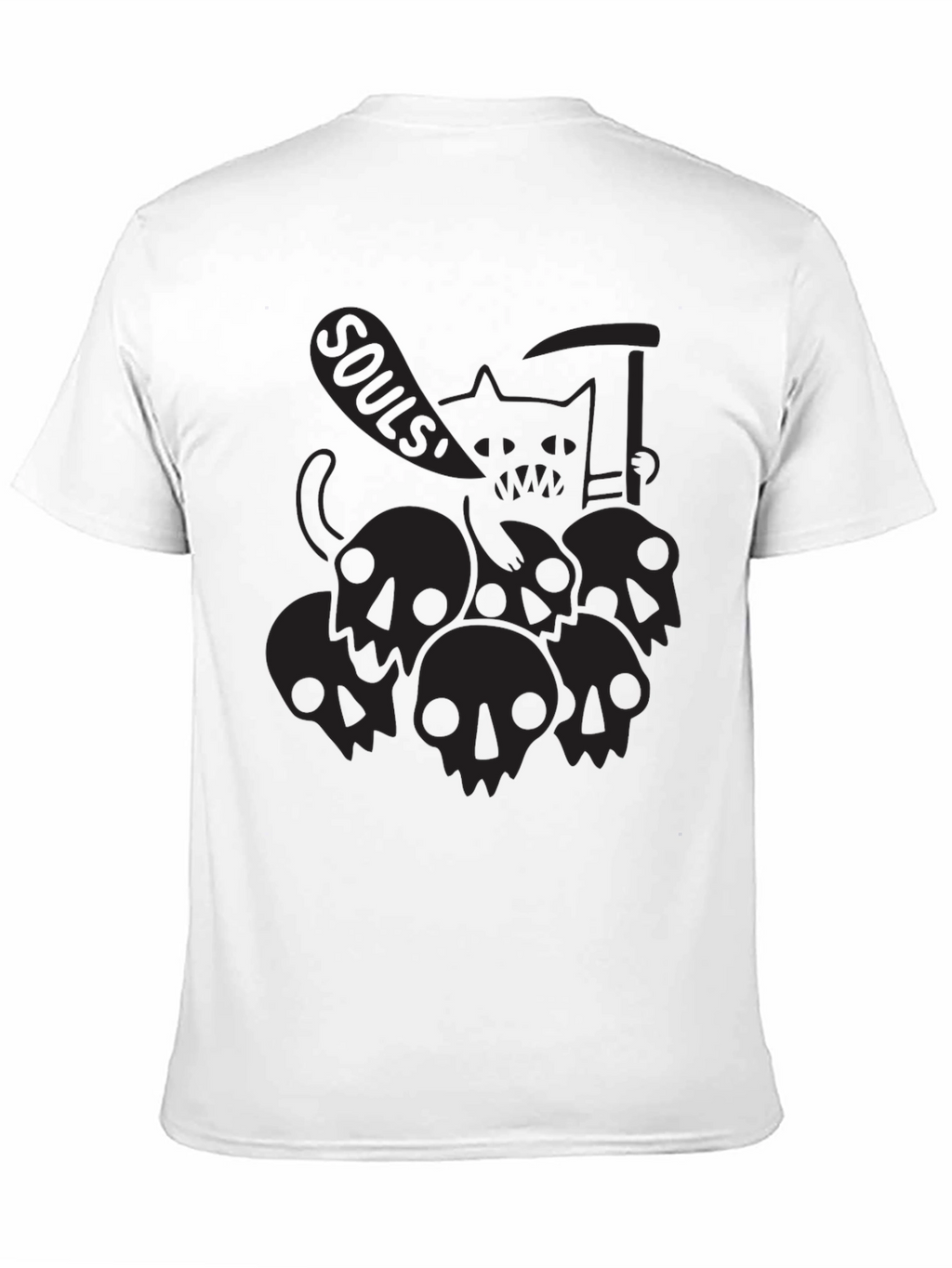 Grim Reaper Cat Black T-Shirt - Souls!