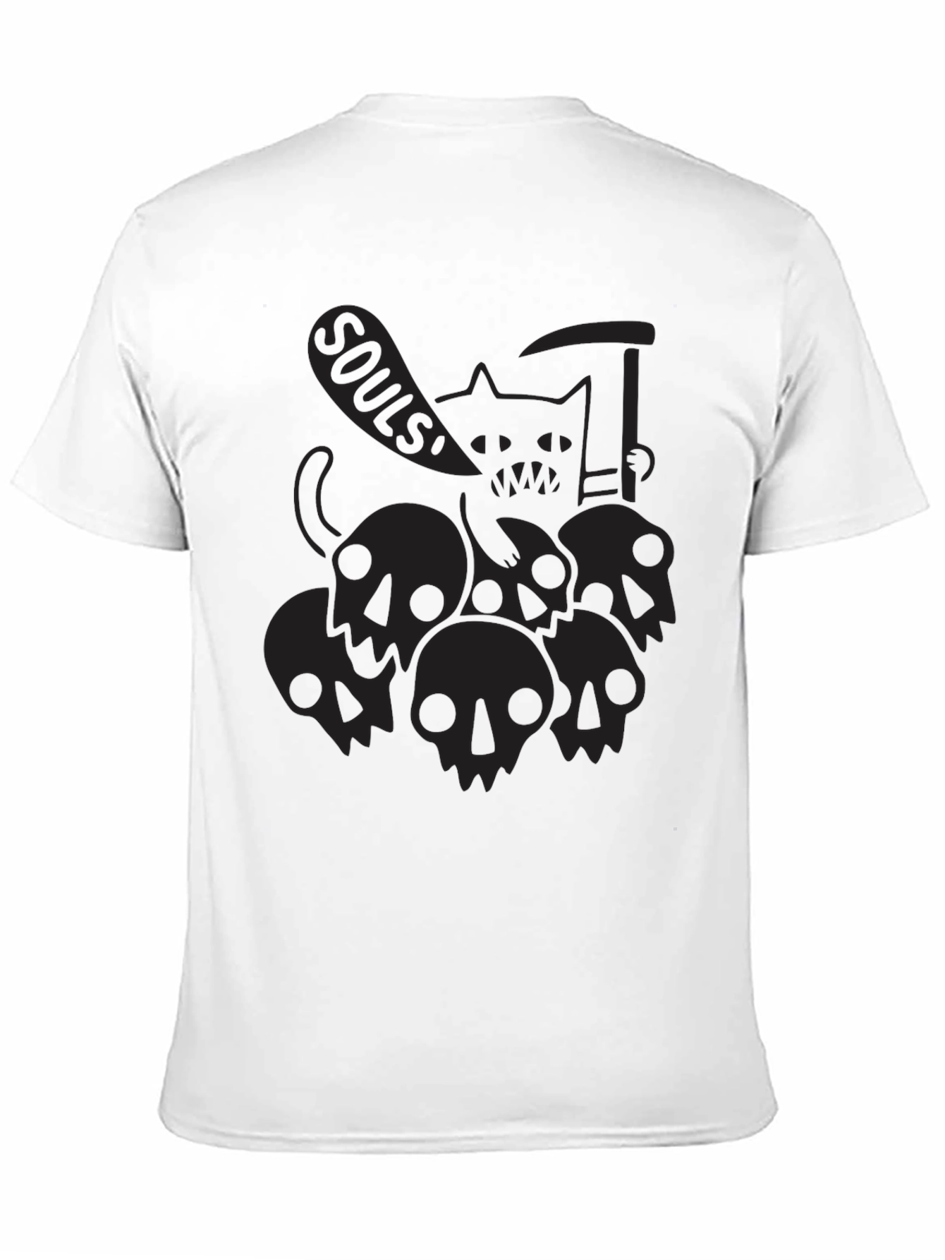 Grim Reaper Cat Black T-Shirt - Souls!