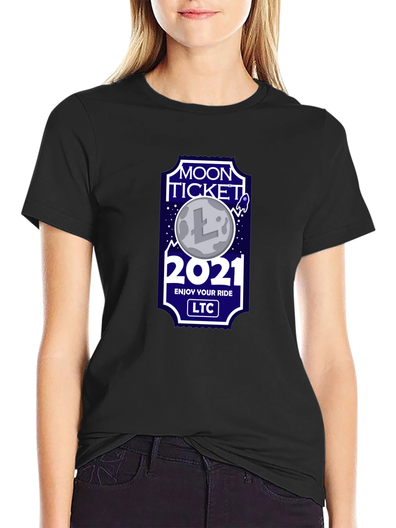 Moon Ticket 2021 Crypto T-Shirt - Litecoin LTC