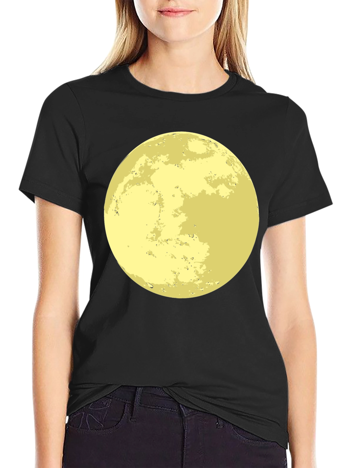 Moon Graphic Black T-Shirt - Lunar Celestial Tee