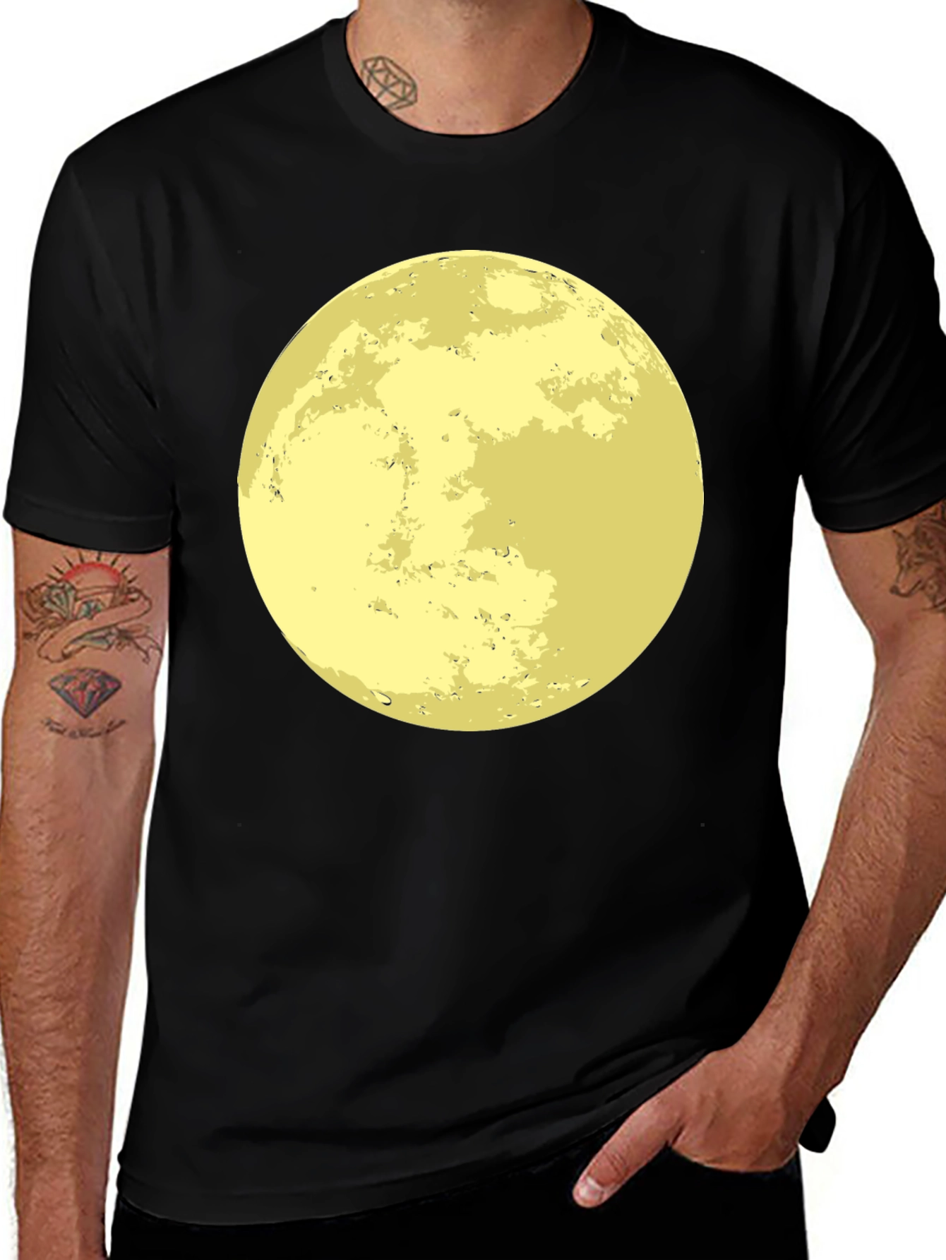 Moon Graphic Black T-Shirt - Lunar Celestial Tee