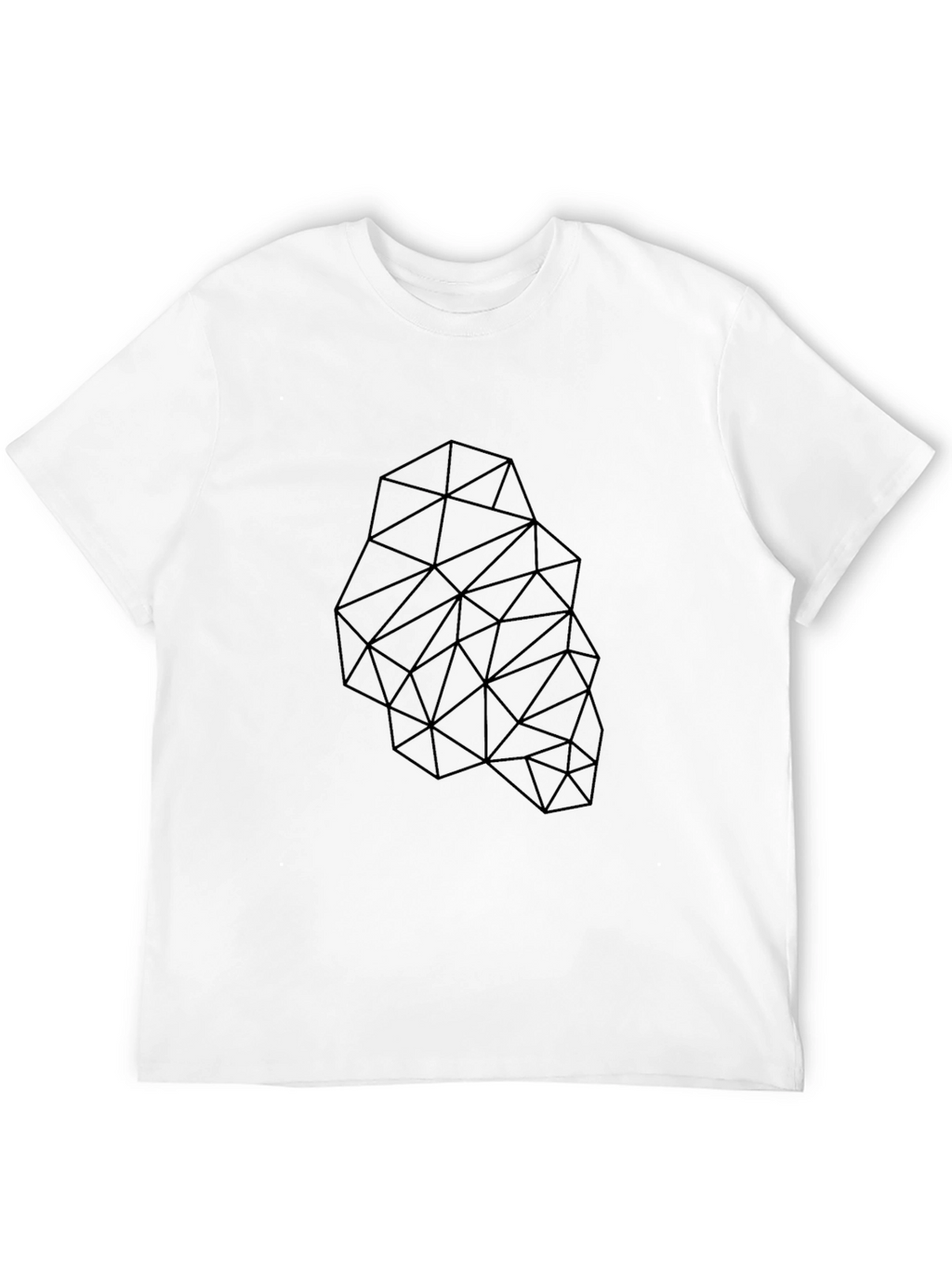 Geometric Triangle Design Black T-Shirt