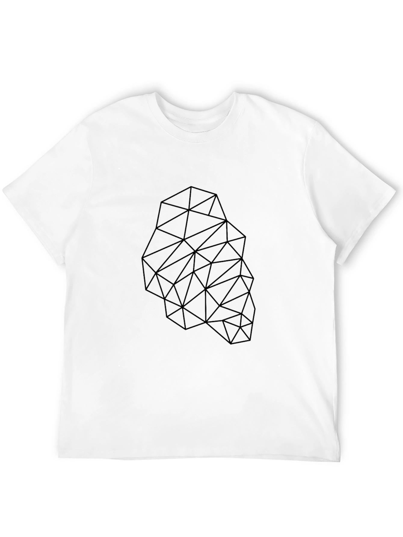 Geometric Triangle Design Black T-Shirt