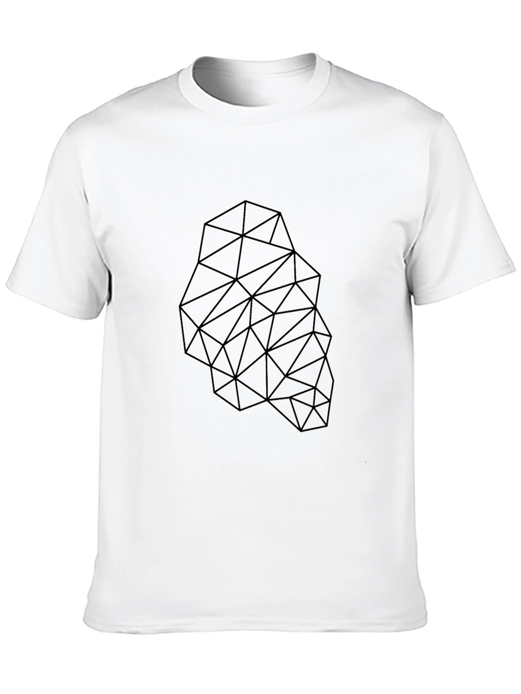 Geometric Triangle Design Black T-Shirt