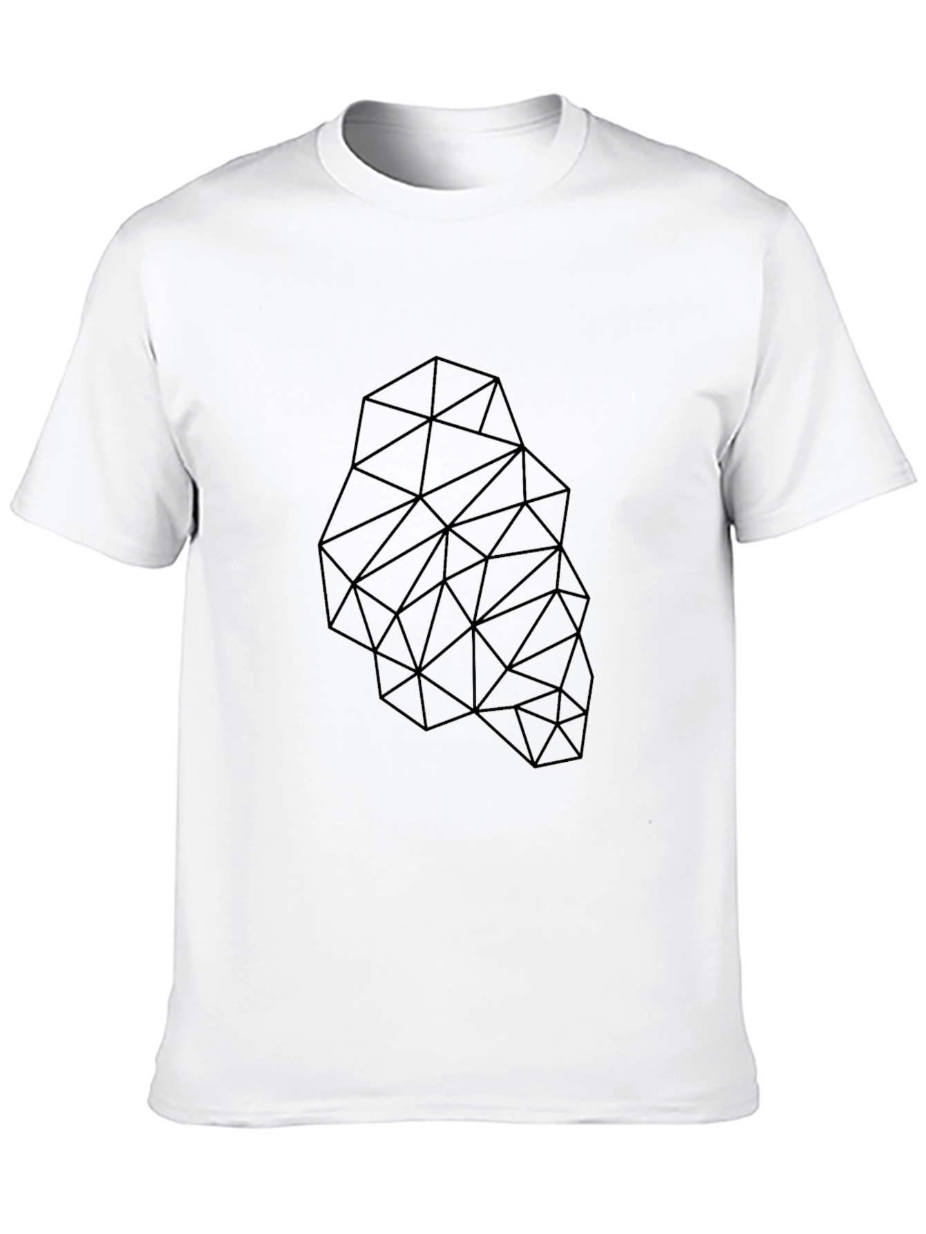 Geometric Triangle Design Black T-Shirt