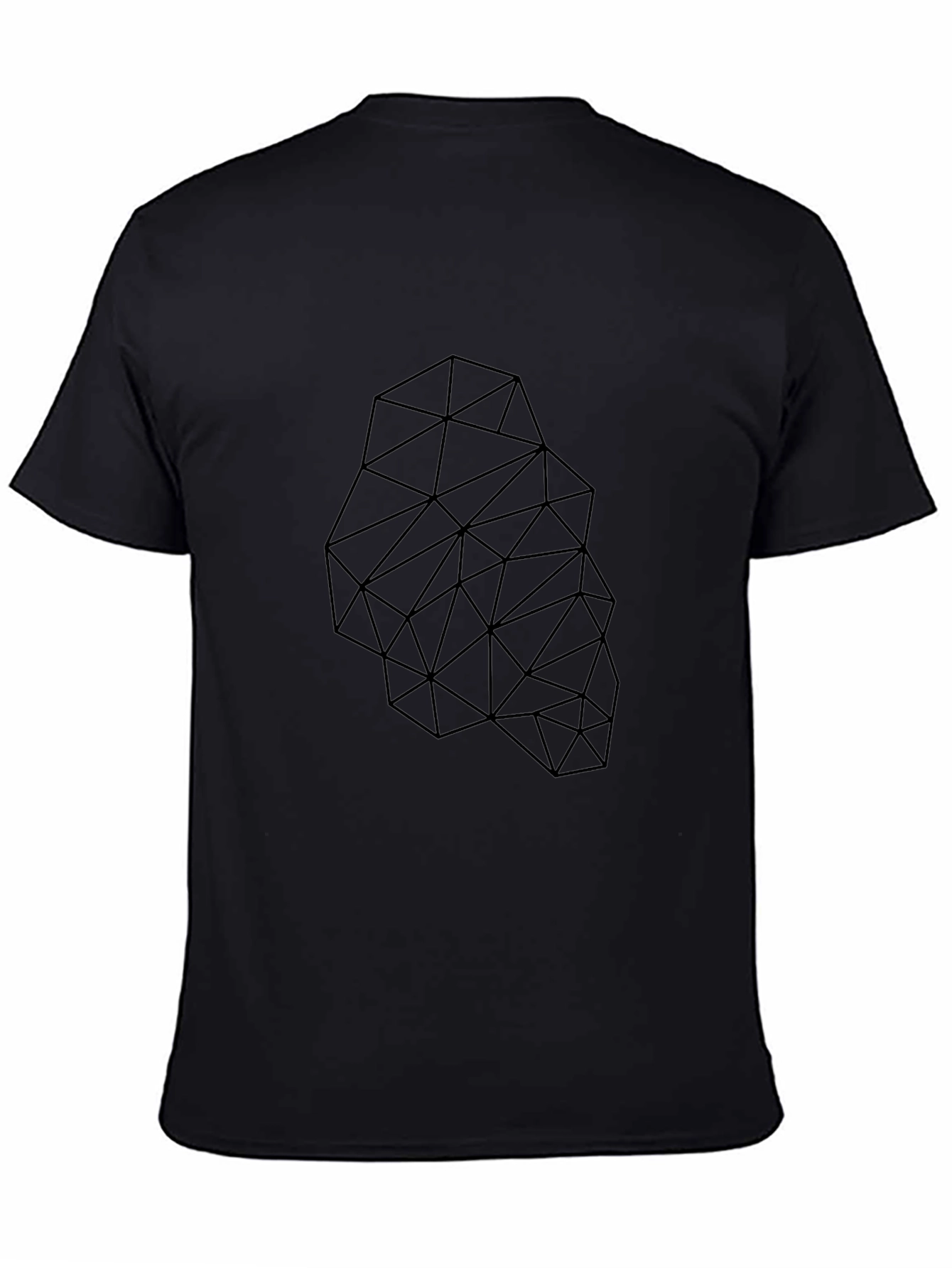 Geometric Triangle Design Black T-Shirt