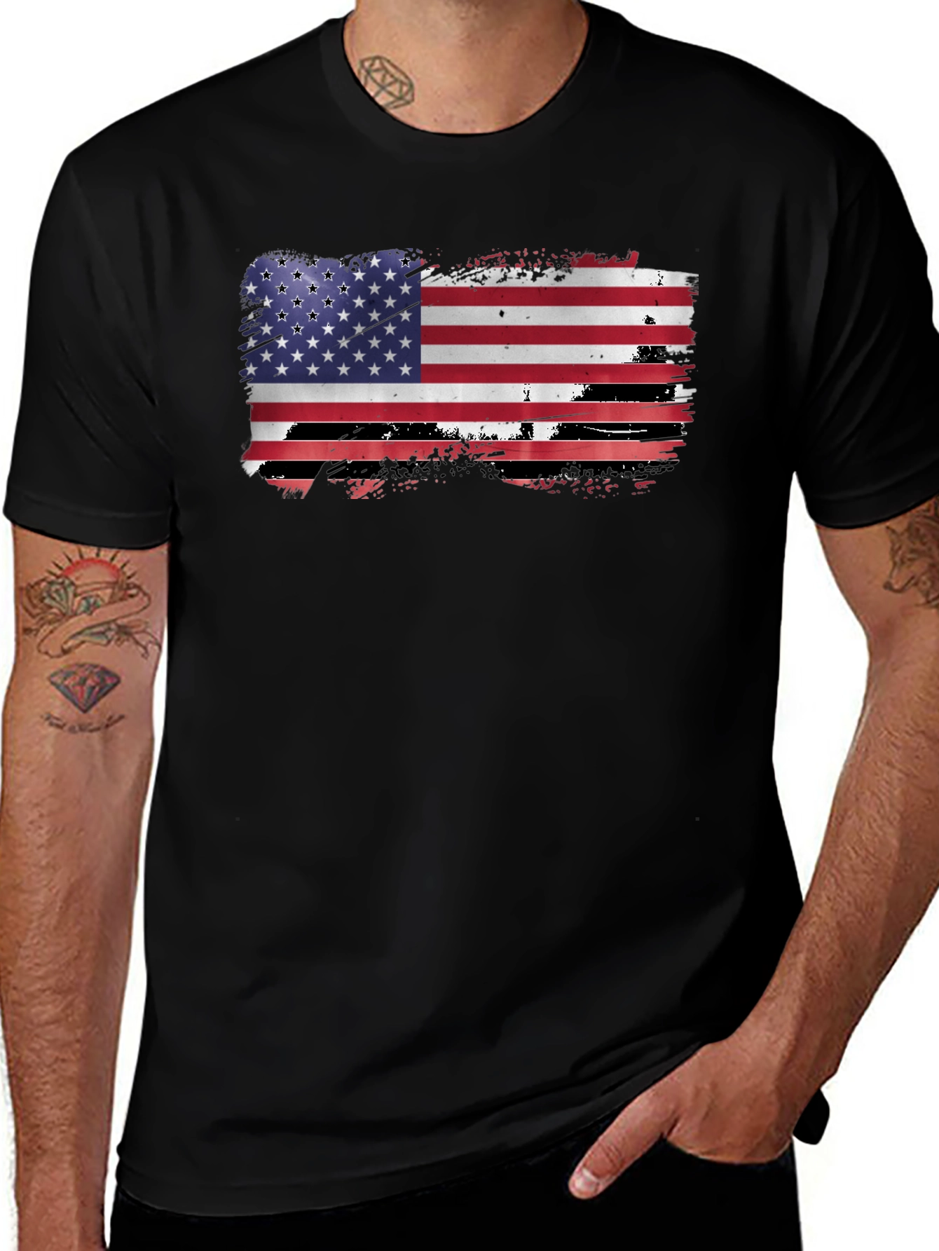 American Flag Graphic Tee - Patriotic Style
