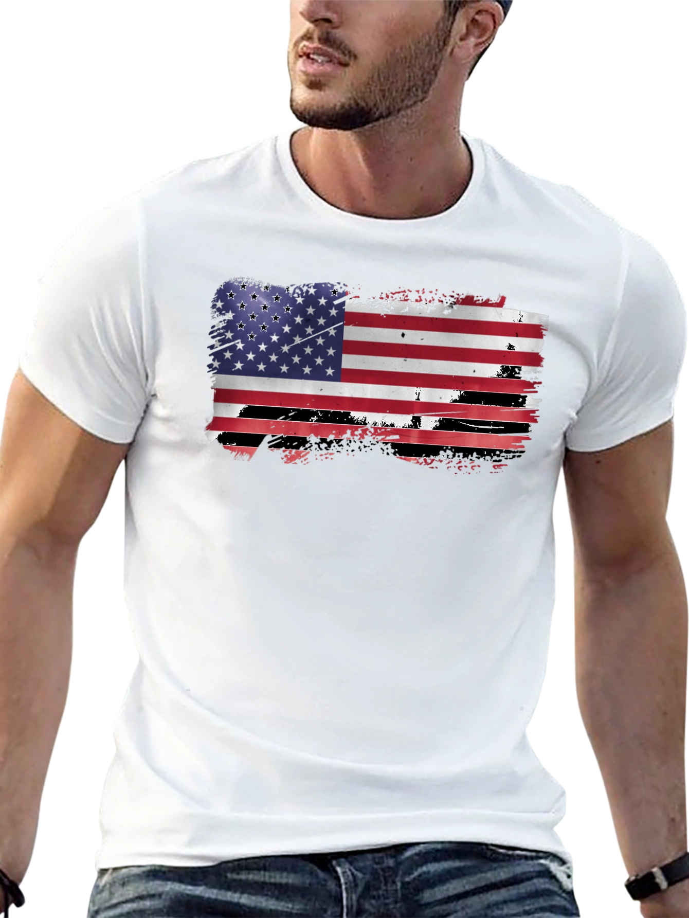 American Flag Graphic Tee - Patriotic Style