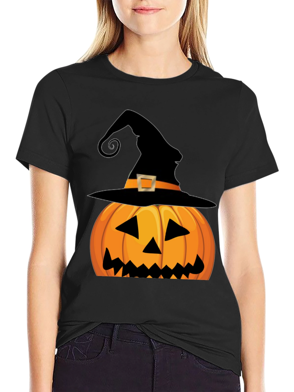 Halloween Pumpkin Witch Hat T-Shirt
