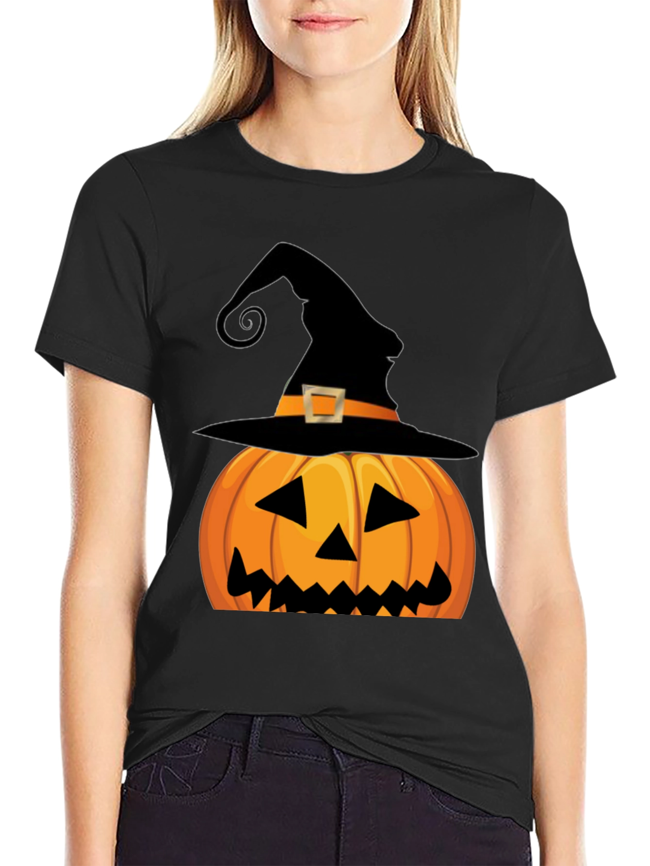 Halloween Pumpkin Witch Hat T-Shirt