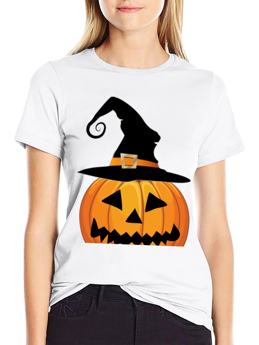 Halloween Pumpkin Witch Hat T-Shirt