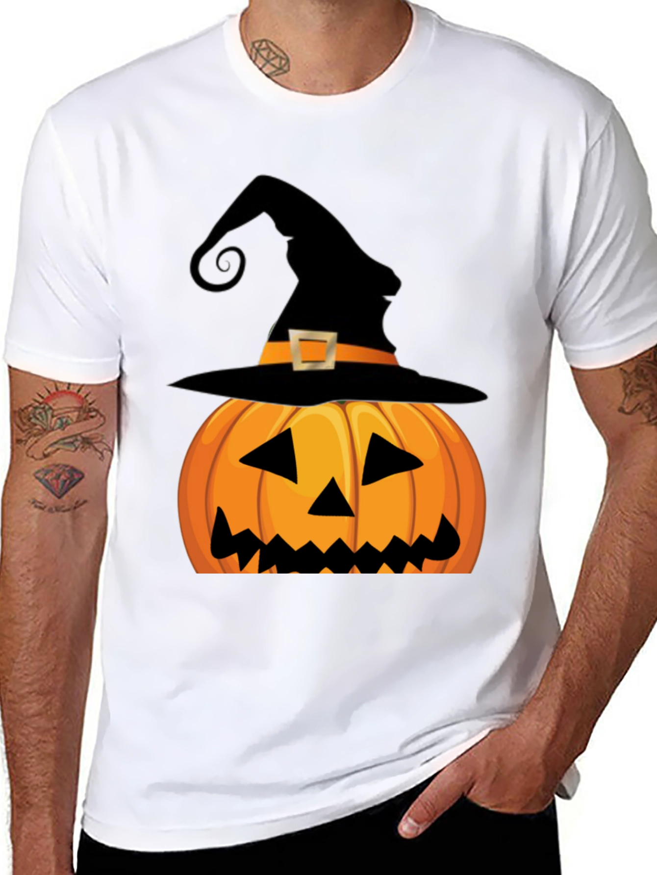 Halloween Pumpkin Witch Hat T-Shirt