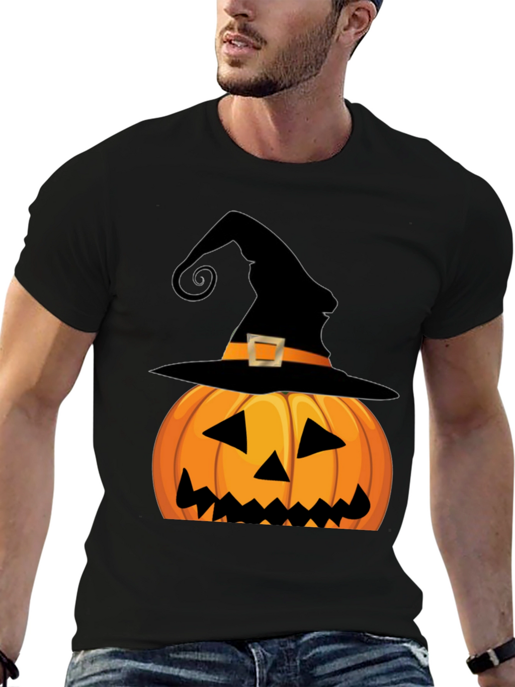 Halloween Pumpkin Witch Hat T-Shirt