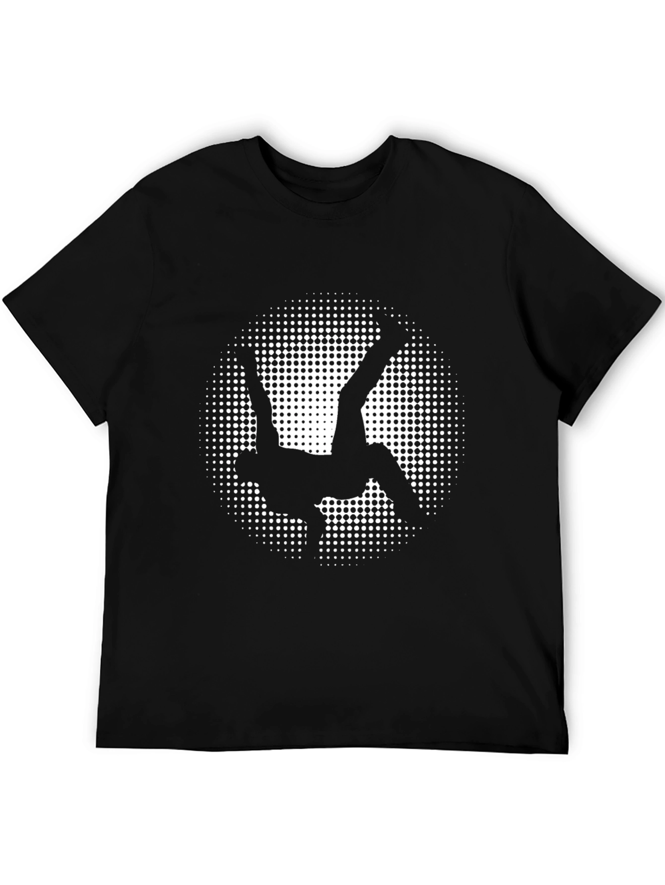 Black Graphic Tee - Acrobat in Halftone Circle
