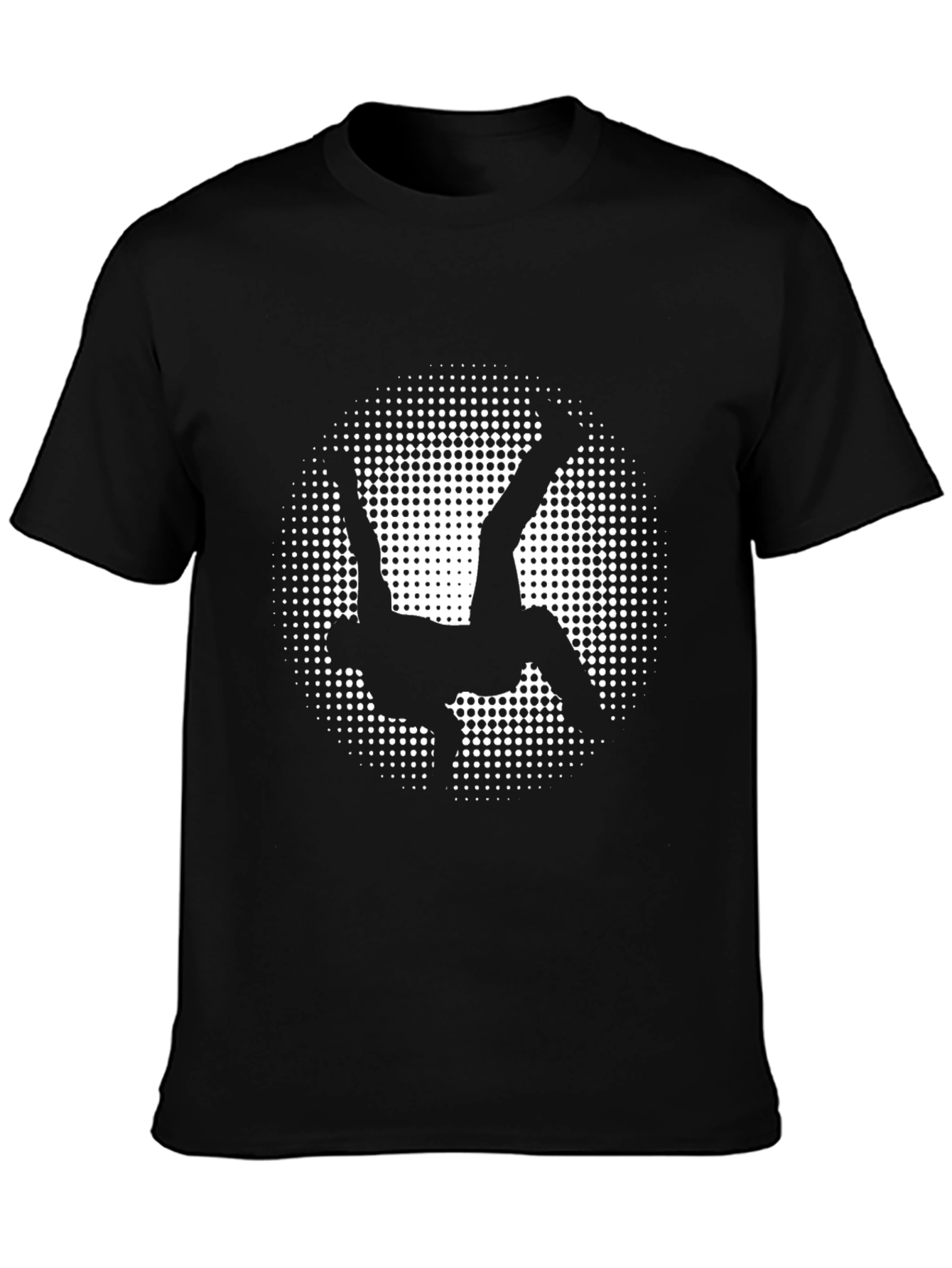 Black Graphic Tee - Acrobat in Halftone Circle