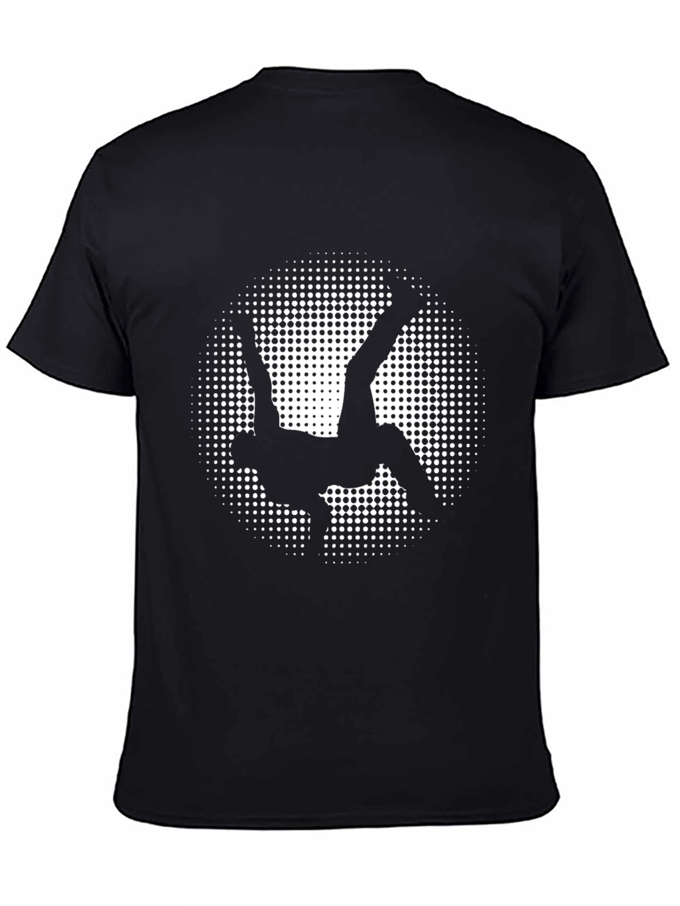 Black Graphic Tee - Acrobat in Halftone Circle
