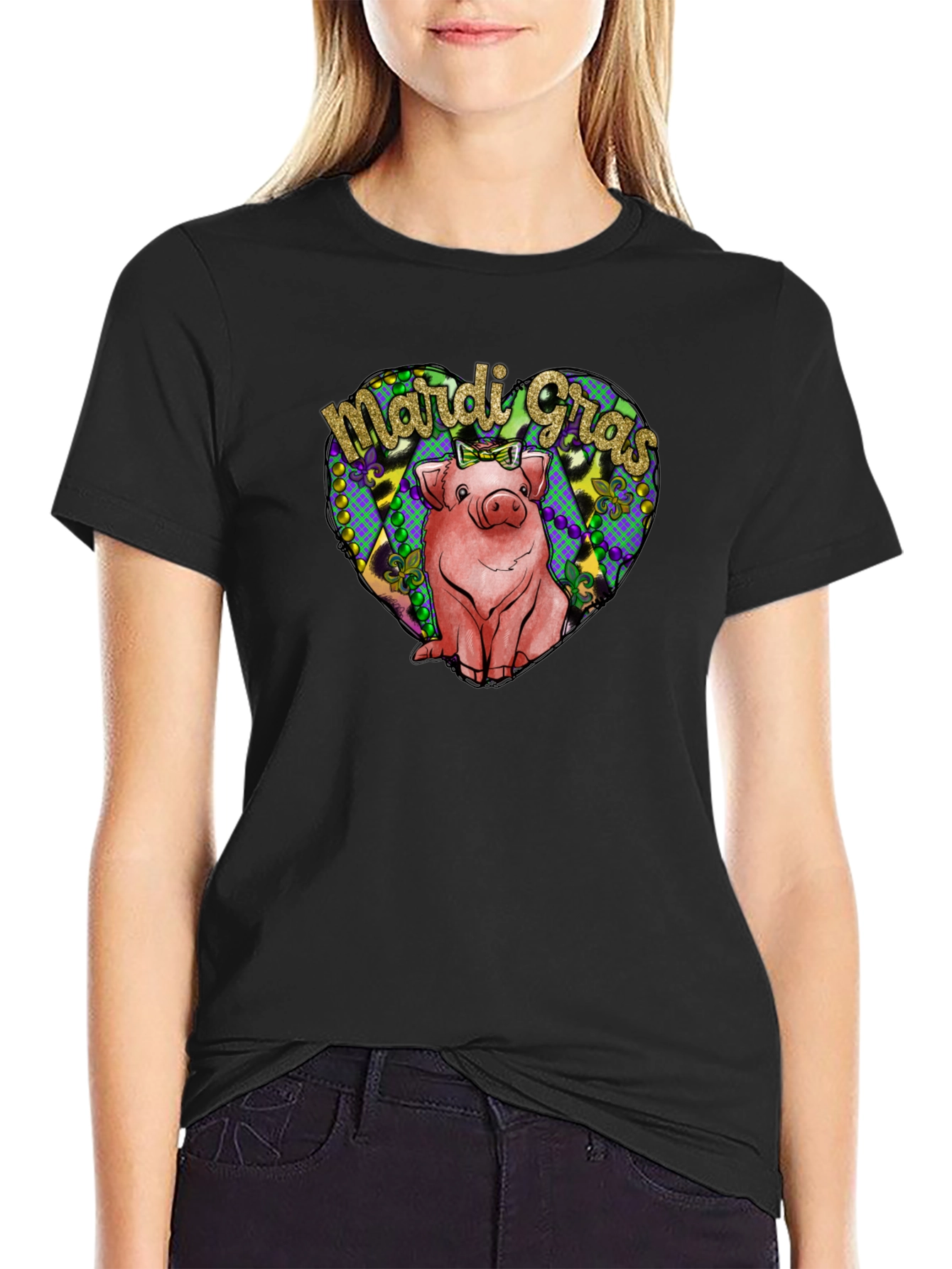 Mardi Gras Pig T-Shirt - Cute Carnival Tee