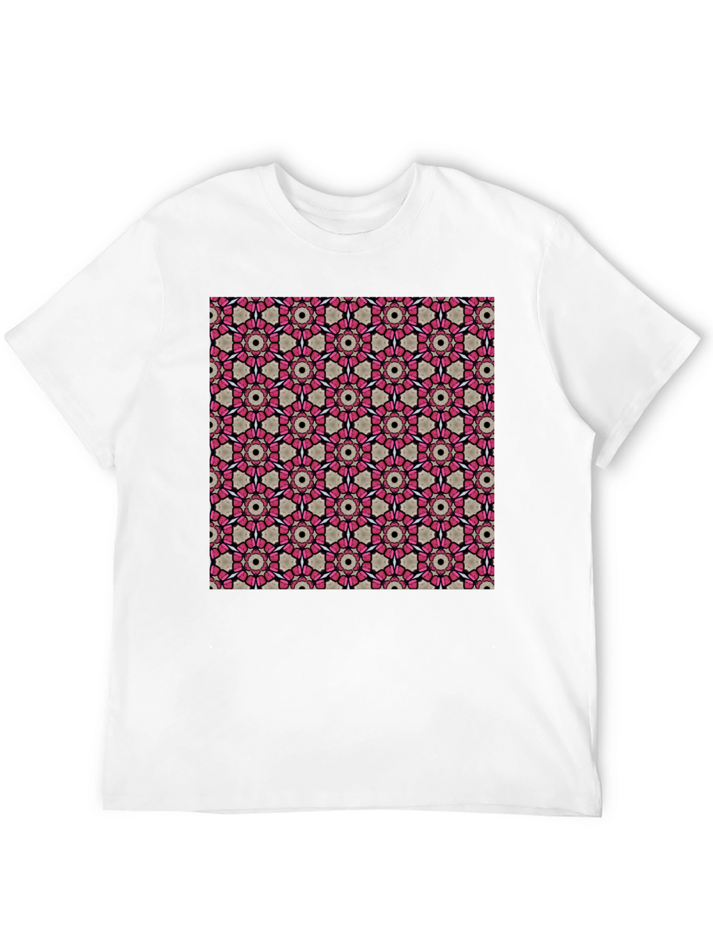 Geometric Pattern T-Shirt: Stylish Floral Design