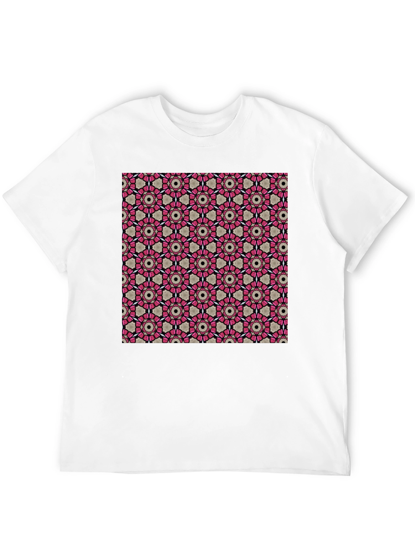 Geometric Pattern T-Shirt: Stylish Floral Design