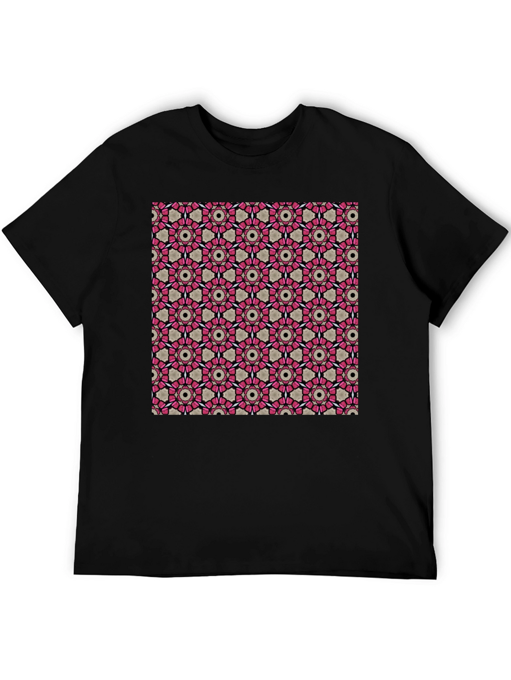 Geometric Pattern T-Shirt: Stylish Floral Design