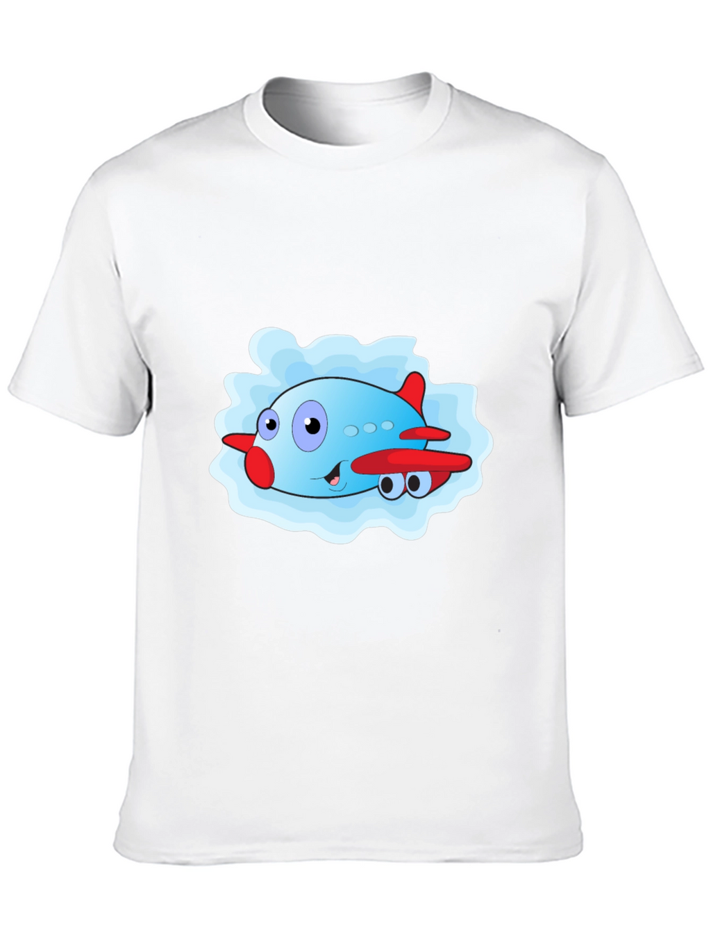 Cartoon Airplane Graphic Black T-Shirt