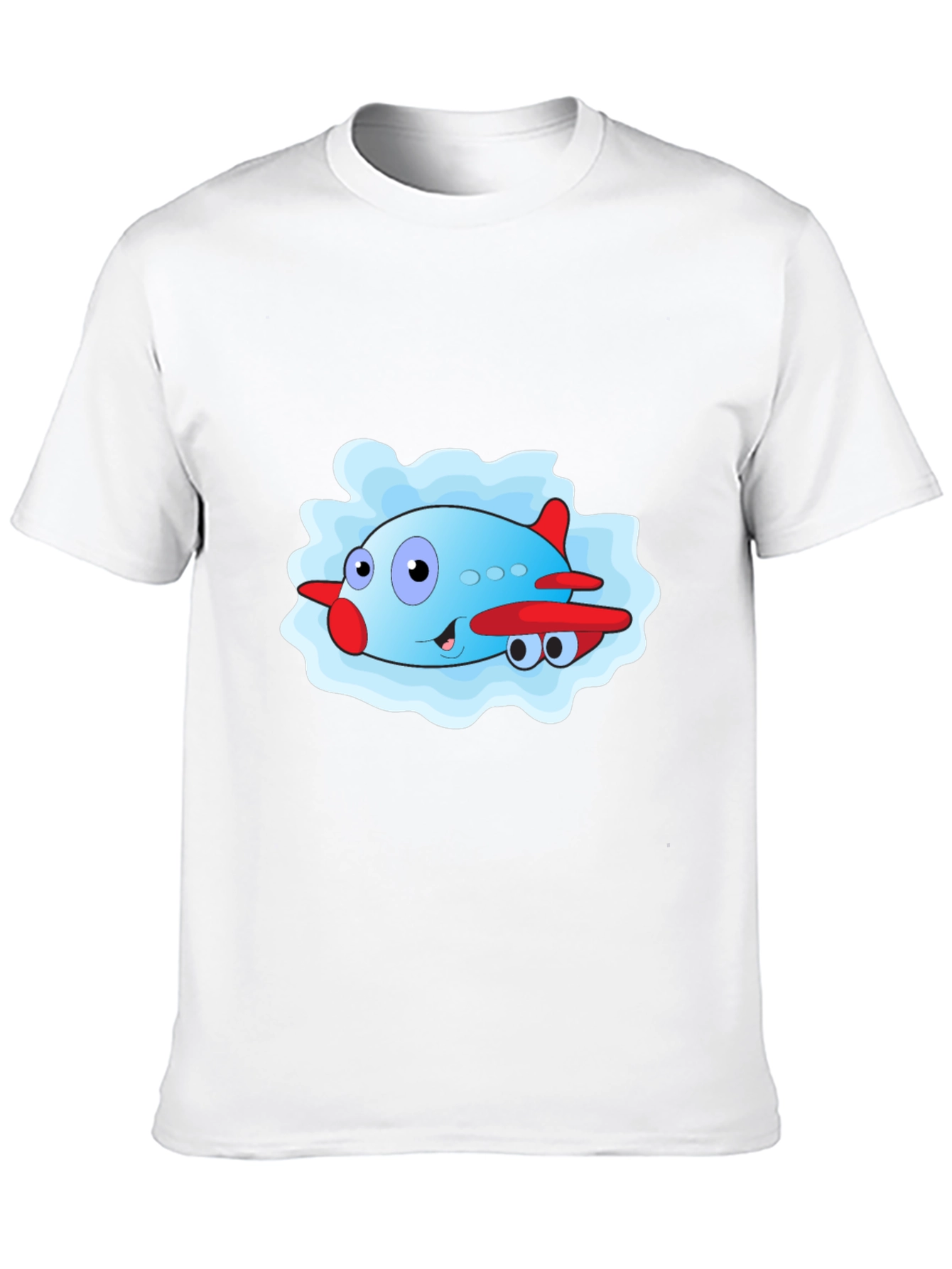 Cartoon Airplane Graphic Black T-Shirt