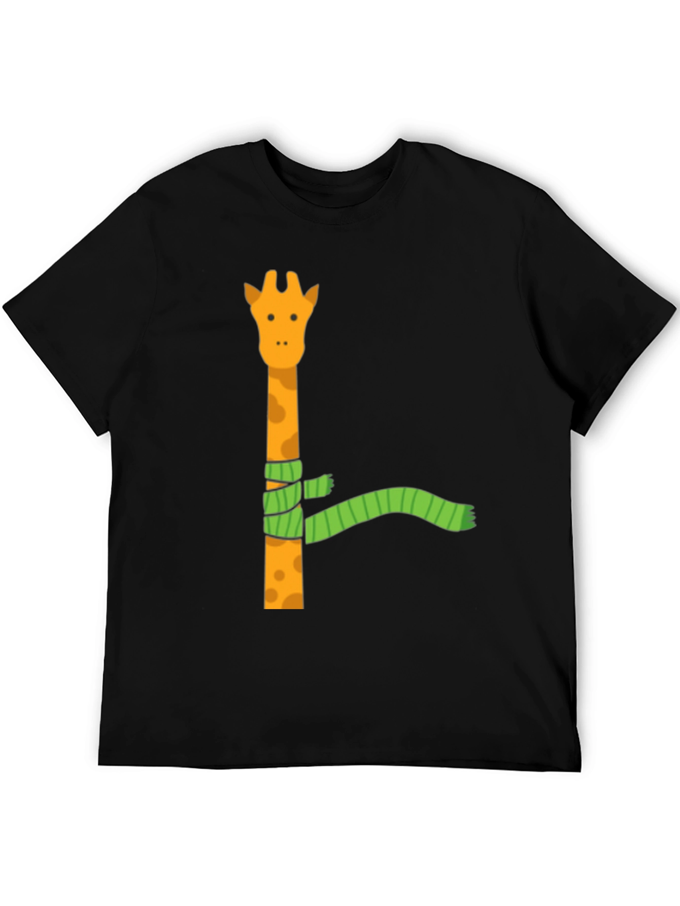 Giraffe Scarf Graphic Tee - Funny Animal T-Shirt