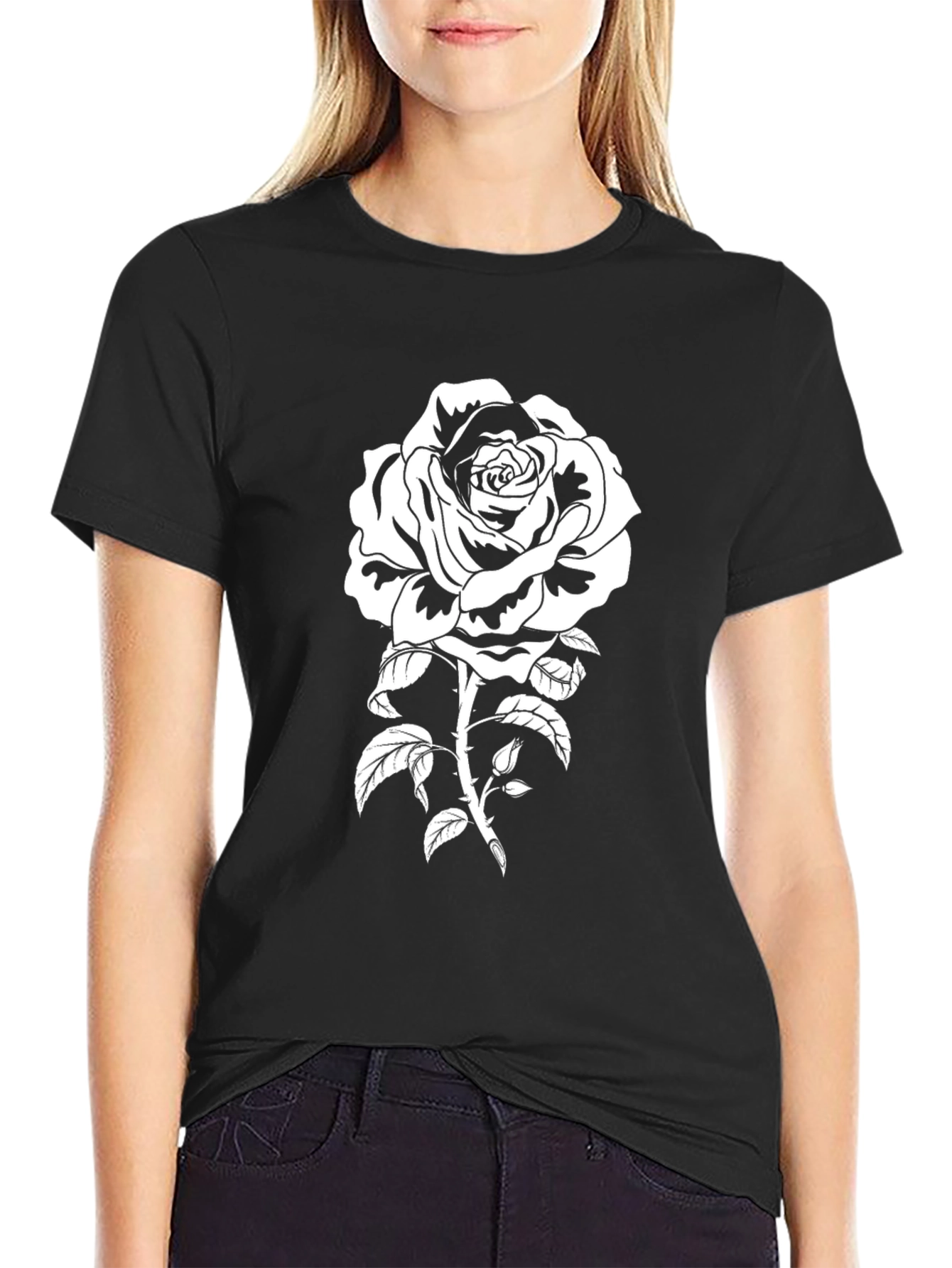 Black Rose Graphic Tee - Stylish Mens Casual Wear