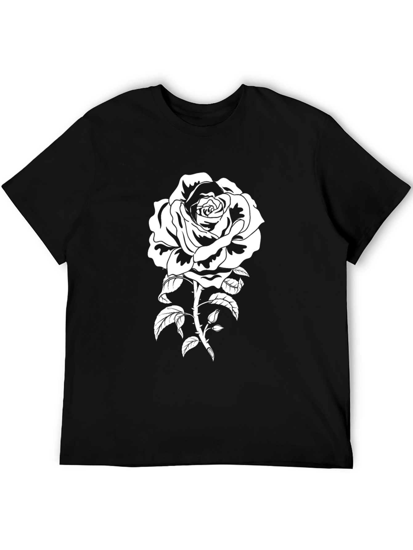 Black Rose Graphic Tee - Stylish Mens Casual Wear