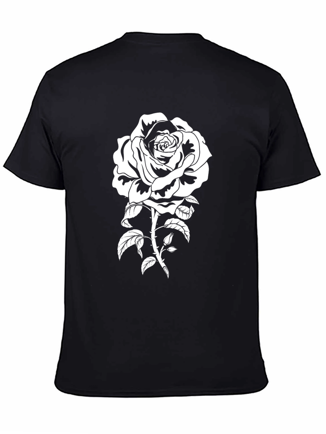 Black Rose Graphic Tee - Stylish Mens Casual Wear