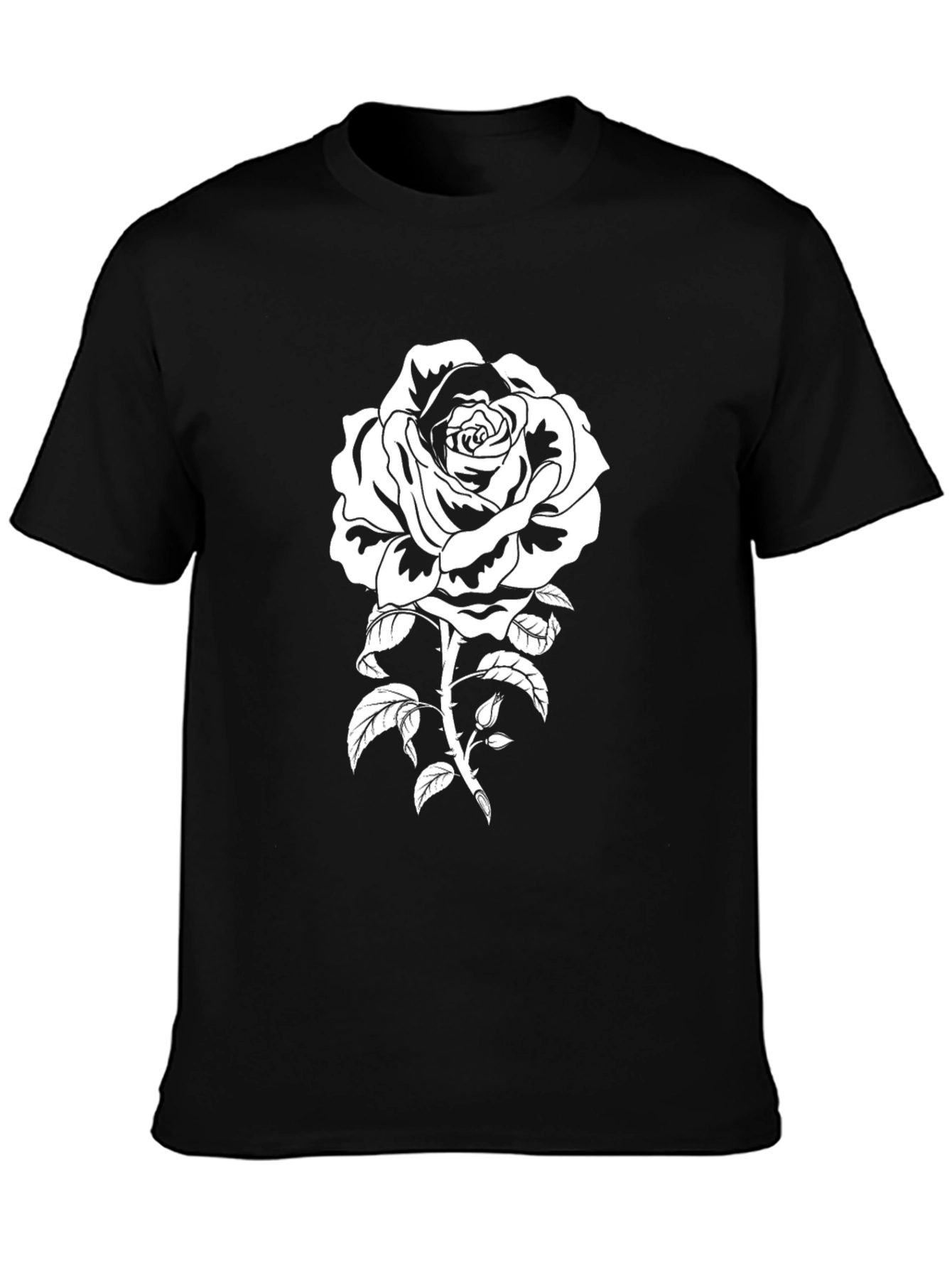 Black Rose Graphic Tee - Stylish Mens Casual Wear