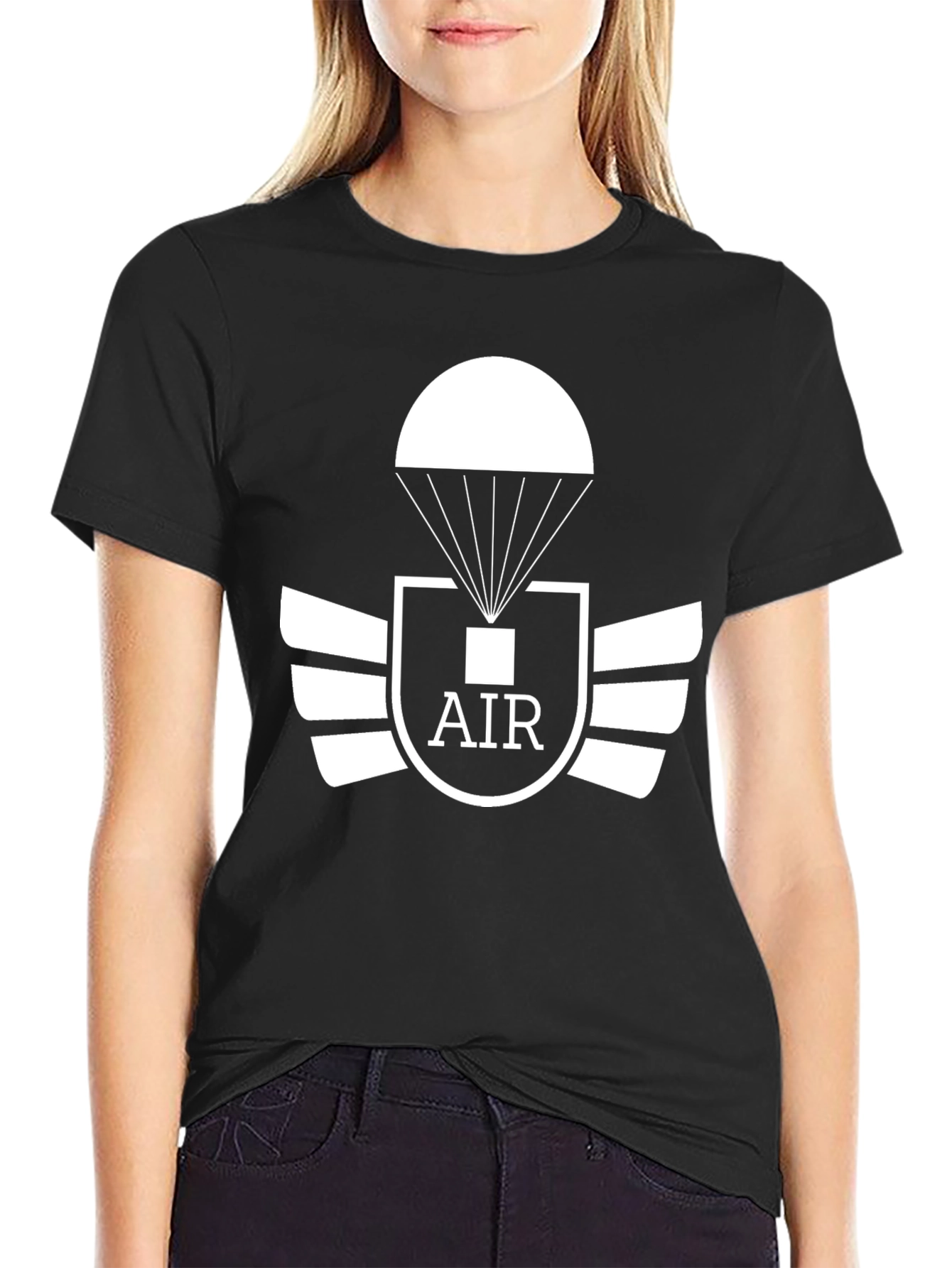 Airborne Parachute T-Shirt - Black Graphic Tee