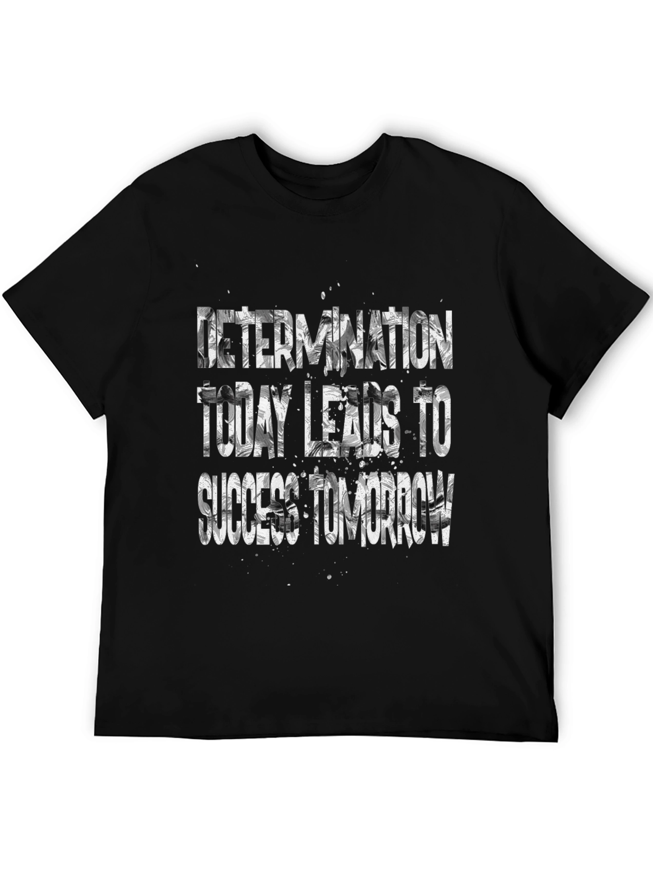 Motivational Black T-Shirt - Determination Leads to Success