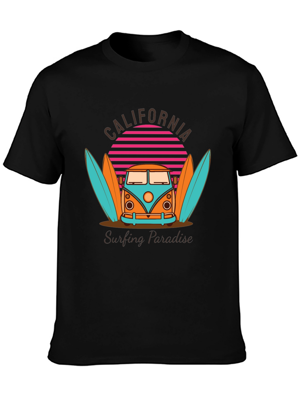 California Surfing Paradise Graphic T-Shirt