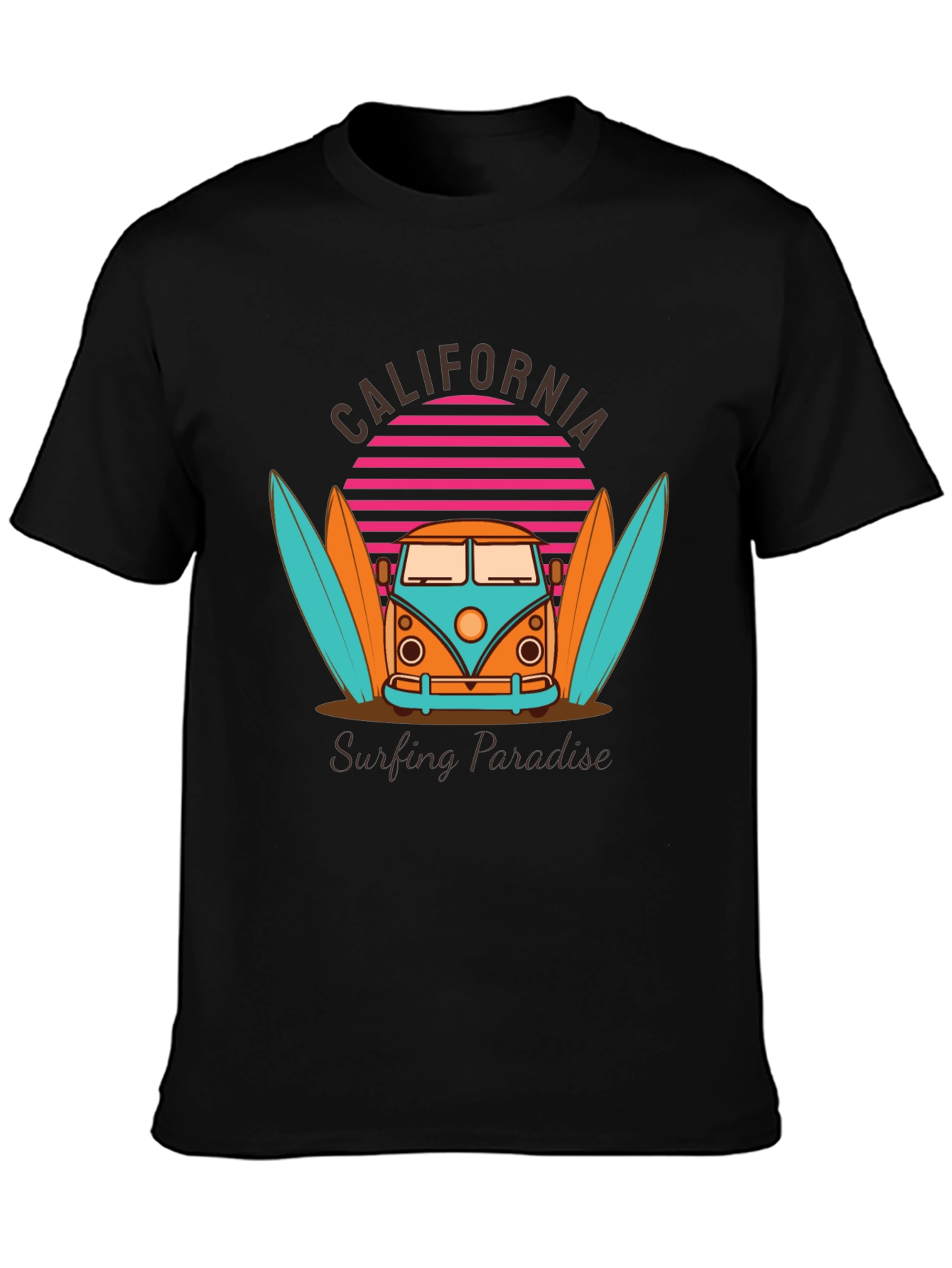 California Surfing Paradise Graphic T-Shirt