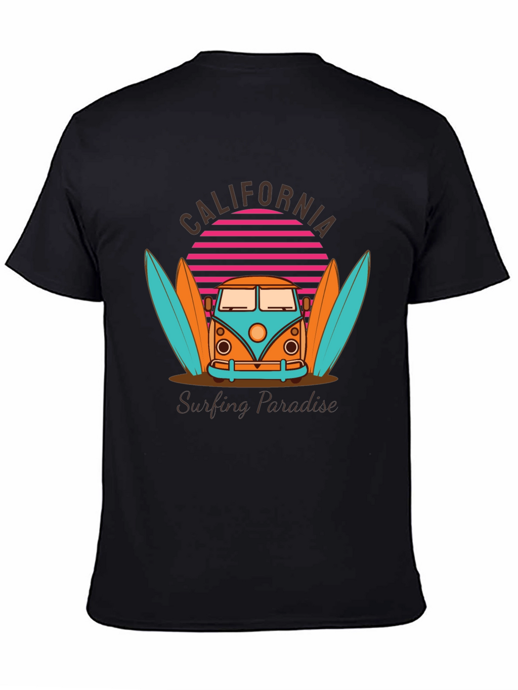 California Surfing Paradise Graphic T-Shirt