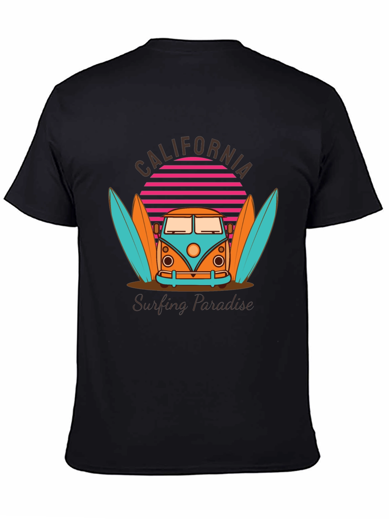 California Surfing Paradise Graphic T-Shirt