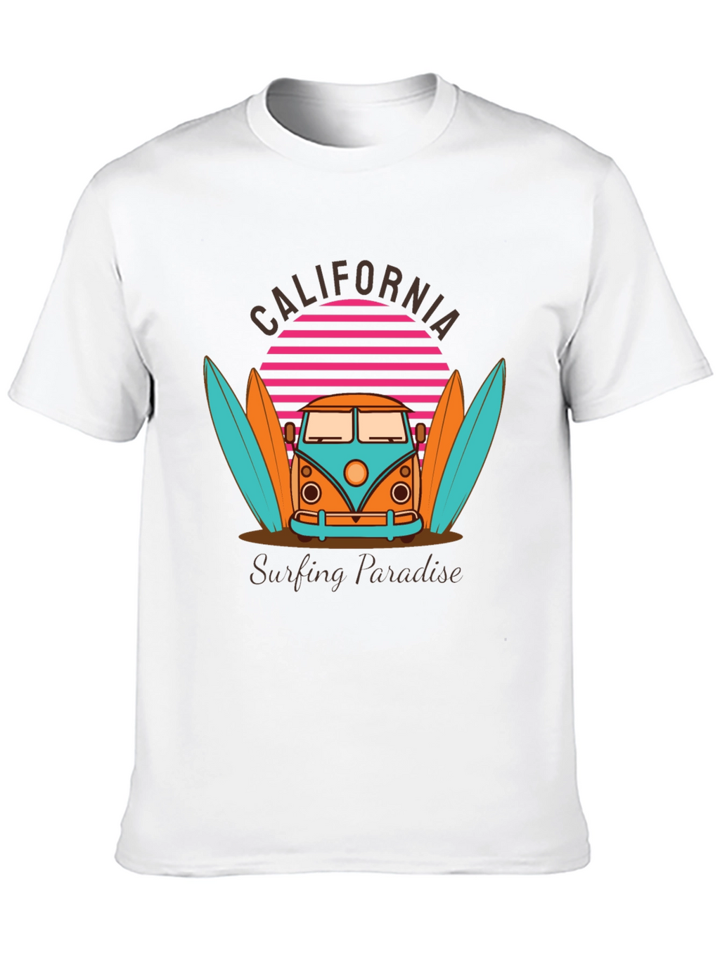 California Surfing Paradise Graphic T-Shirt