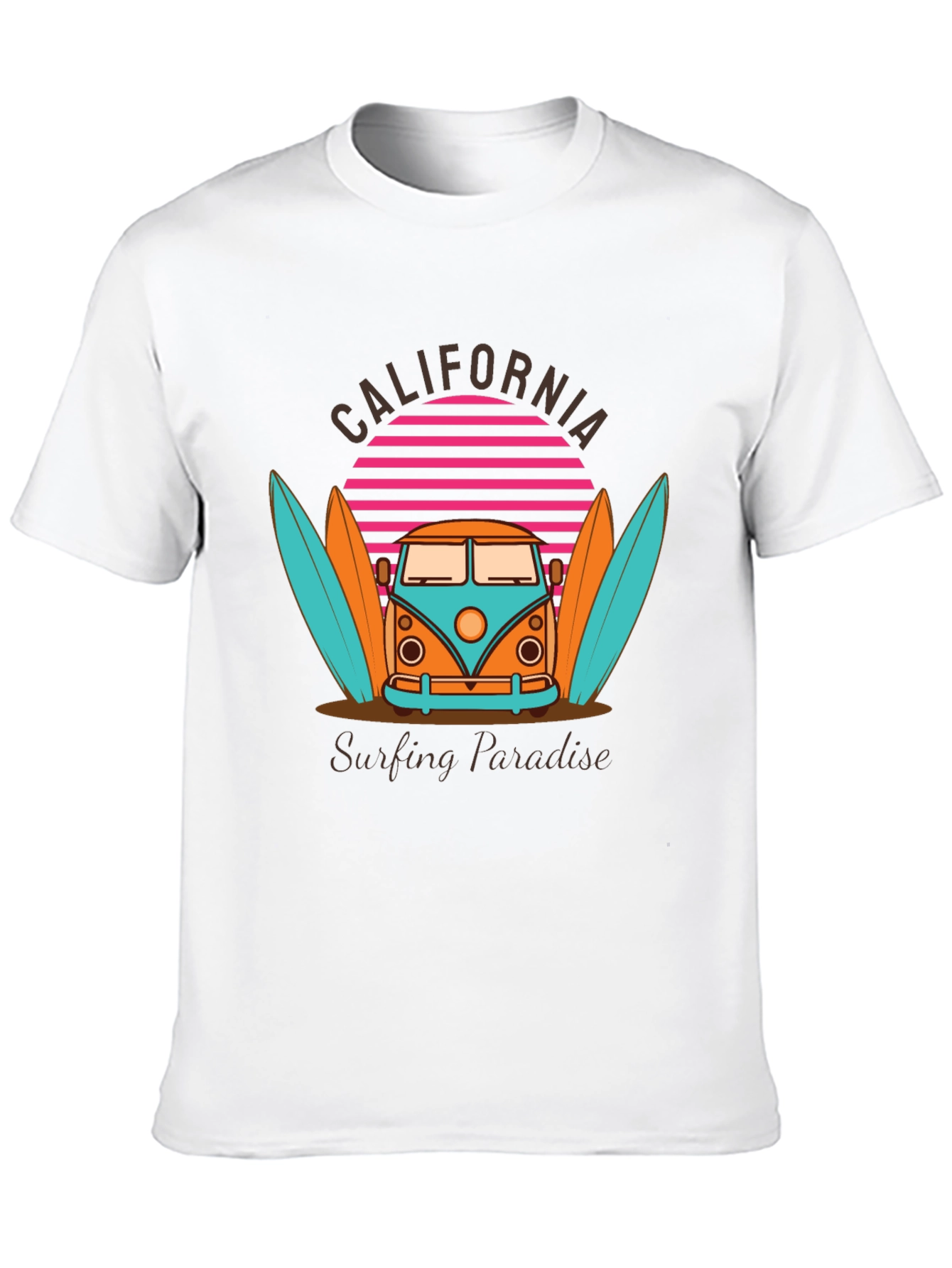California Surfing Paradise Graphic T-Shirt