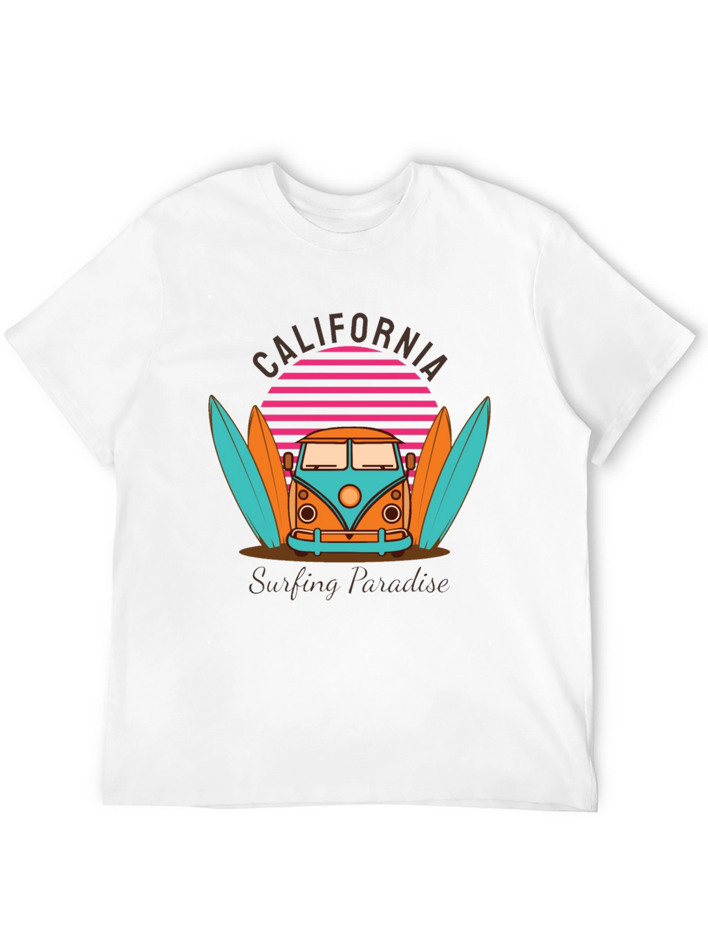 California Surfing Paradise Graphic T-Shirt