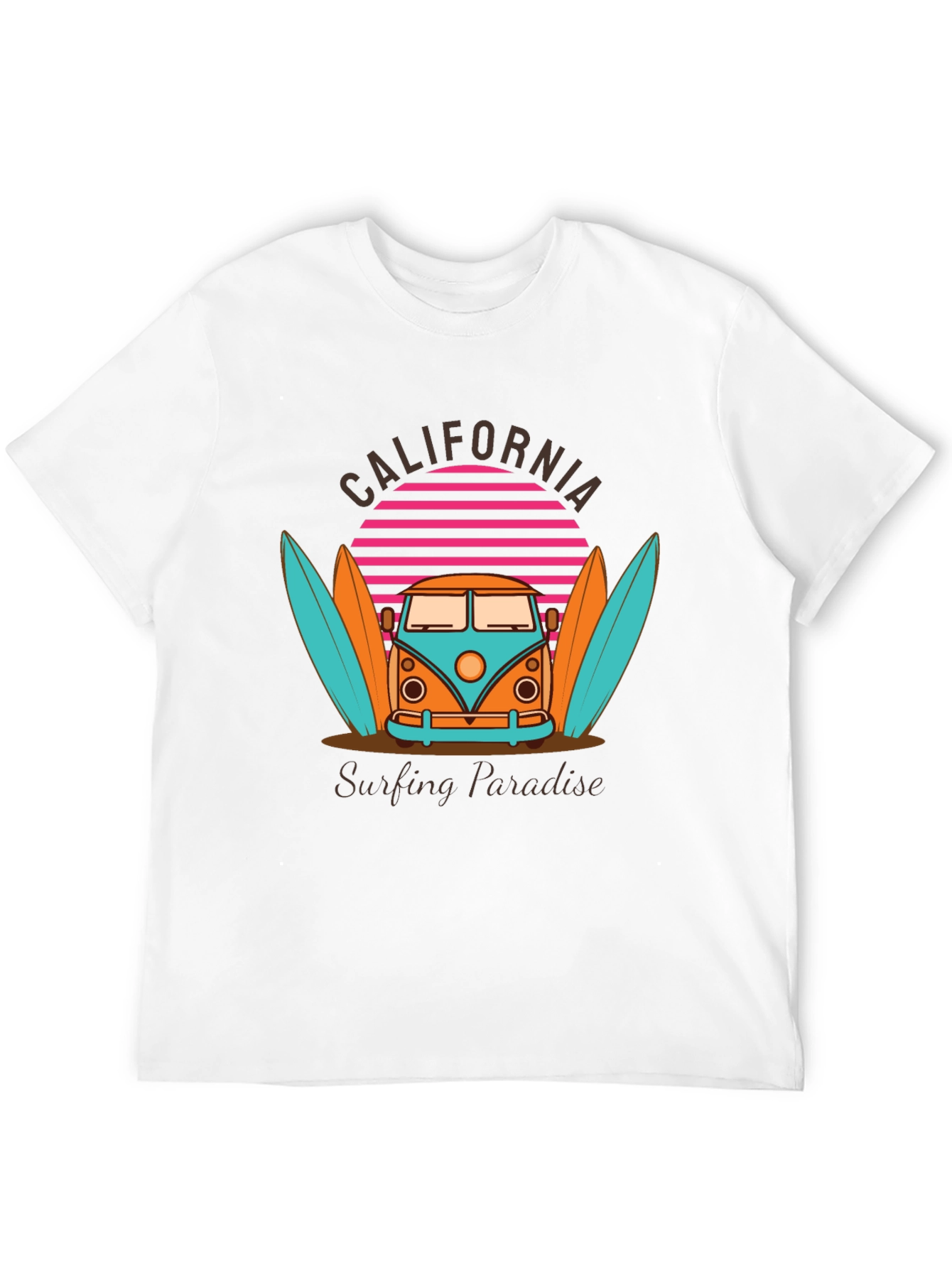 California Surfing Paradise Graphic T-Shirt