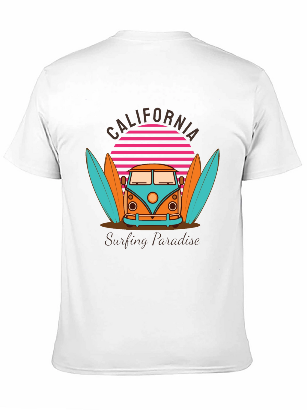 California Surfing Paradise Graphic T-Shirt