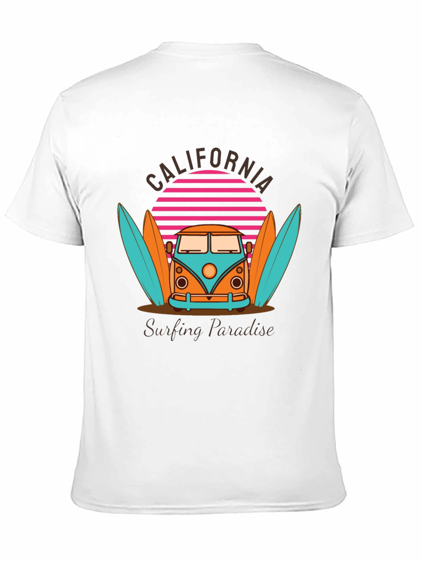 California Surfing Paradise Graphic T-Shirt
