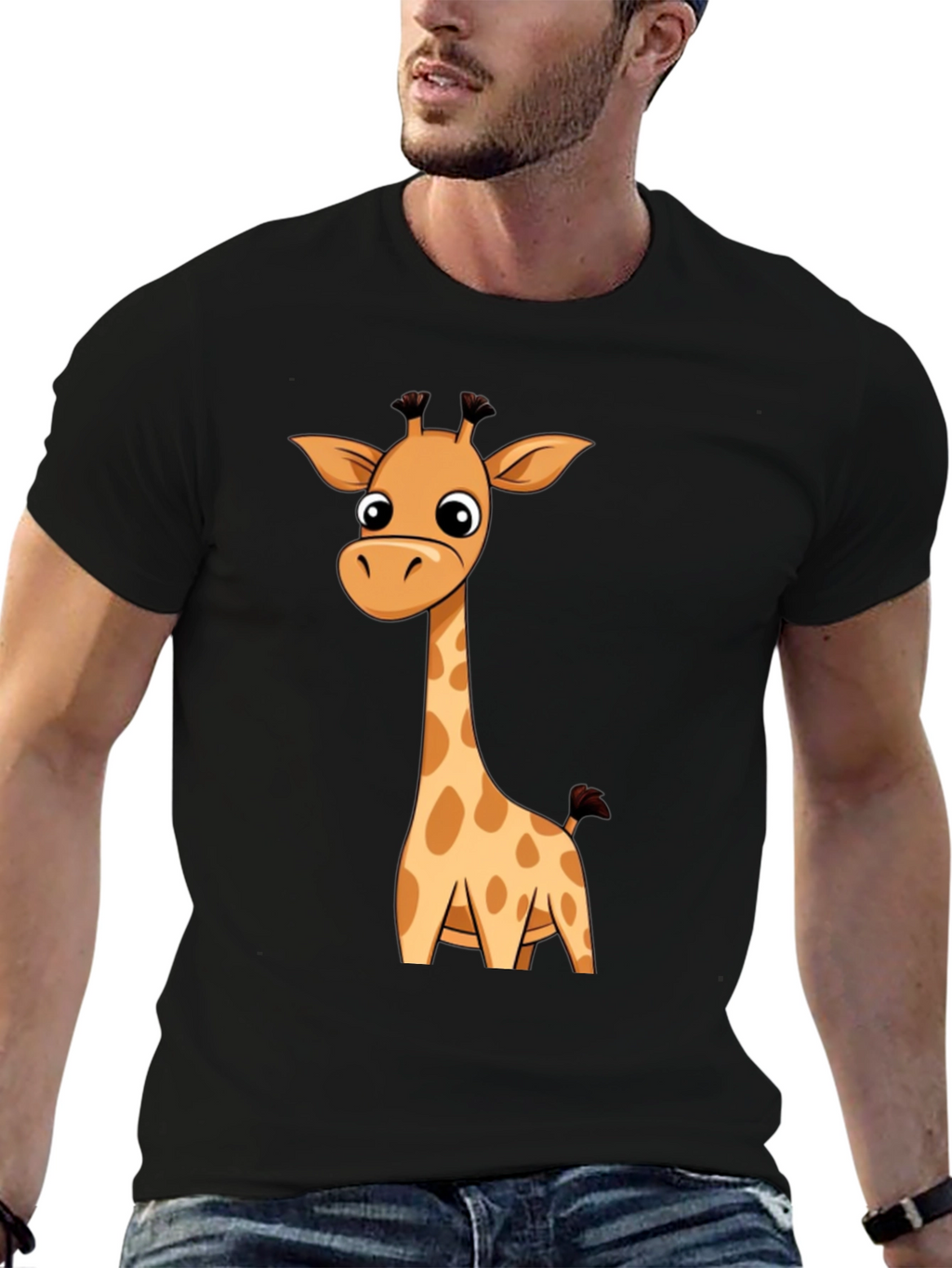Giraffe Graphic Print T-Shirt