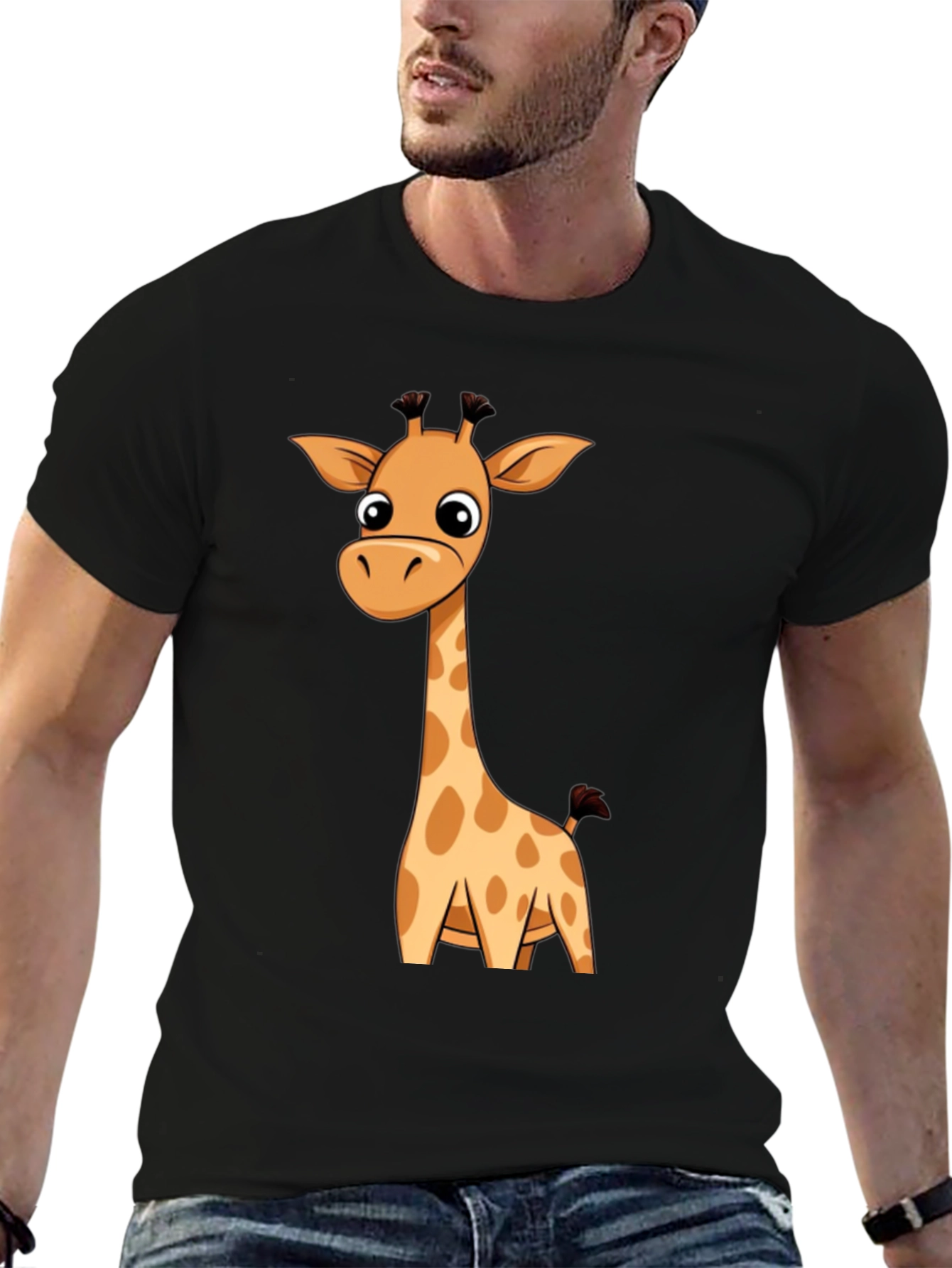 Giraffe Graphic Print T-Shirt