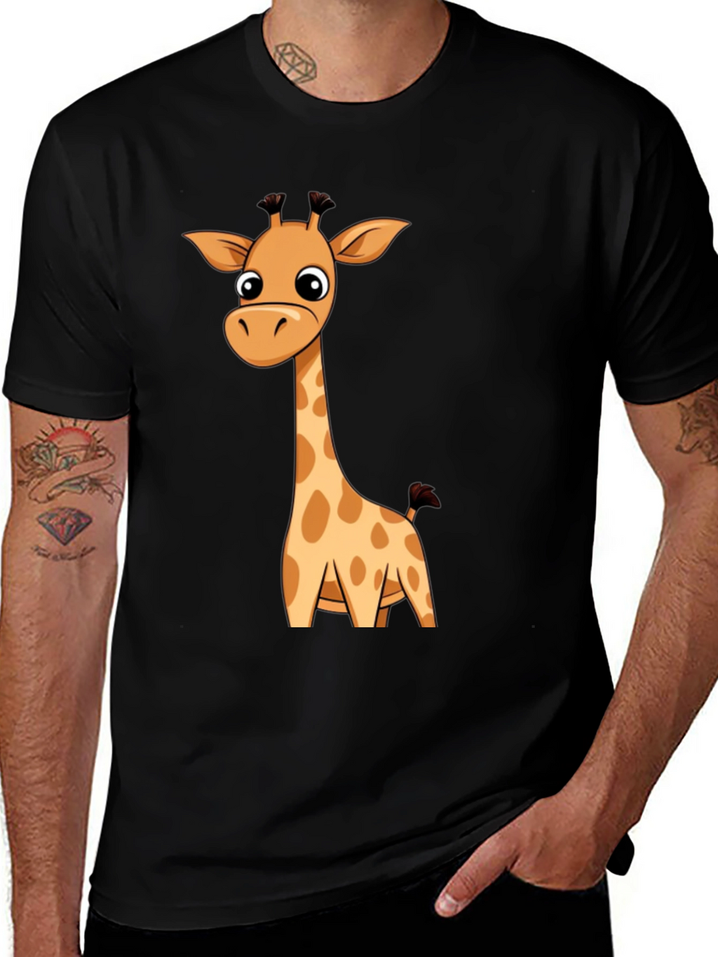 Giraffe Graphic Print T-Shirt